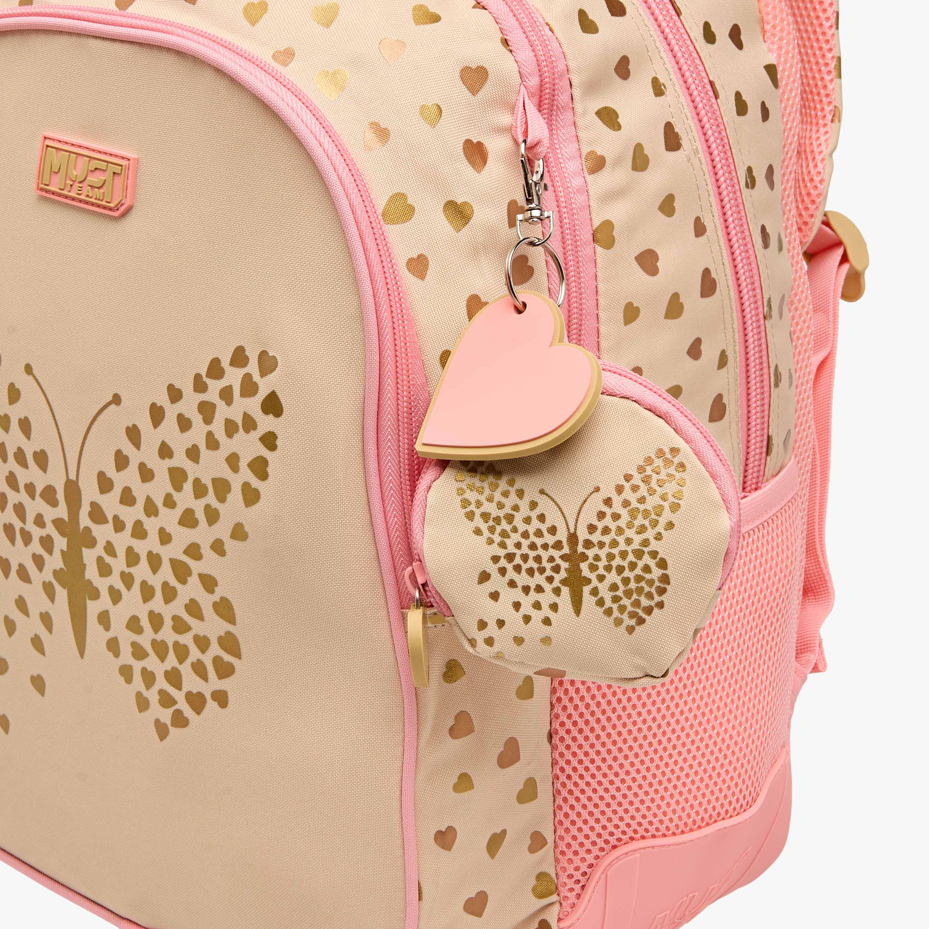 MUST Butterfly Print Backpack with Adjustable Straps and Zip Closure - 32x18x43 cms-school-bagsandbackpacks-backpacks-image-6