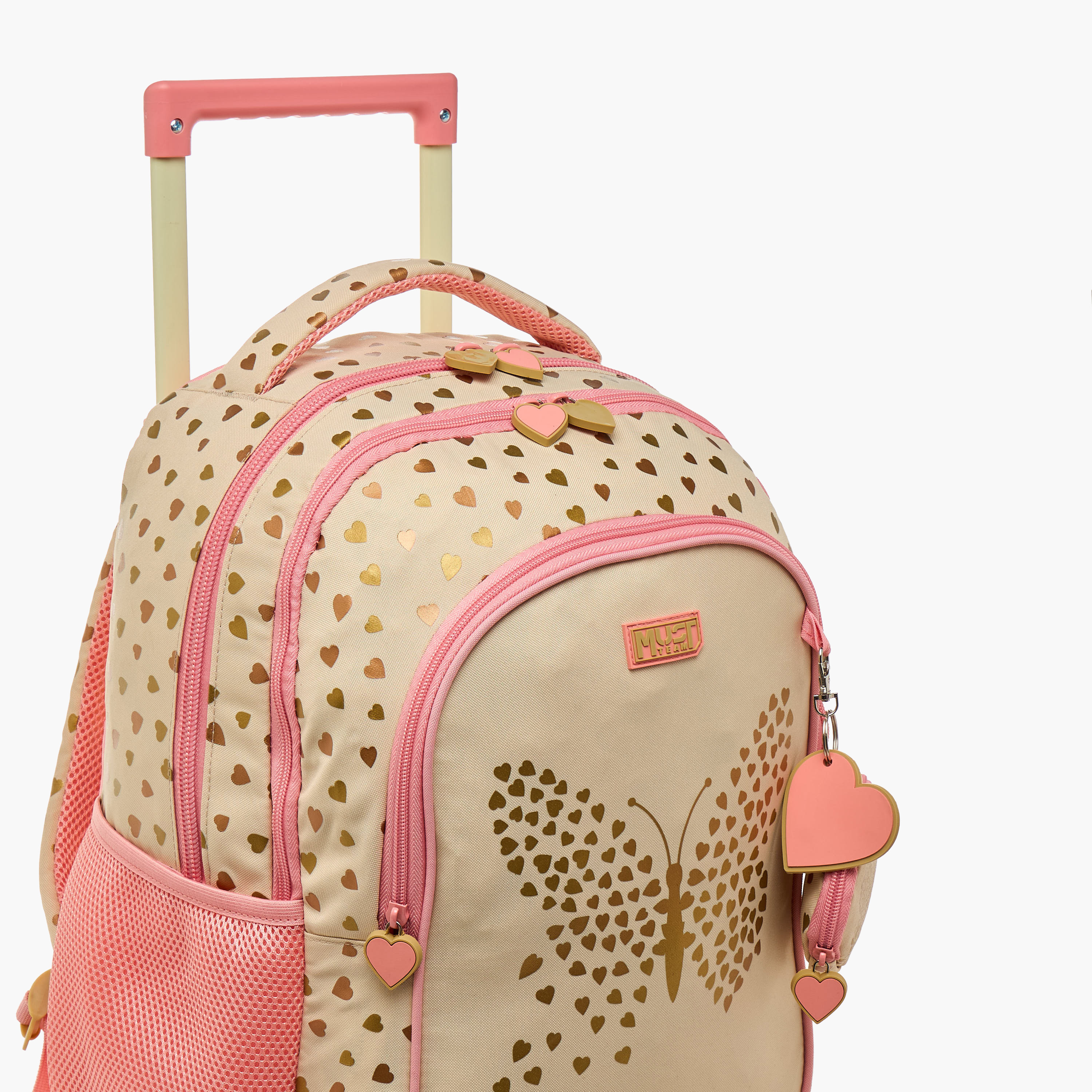 MUST Butterfly Trolley Bag for Girls 5-8 Years with Retractable Handle -school-bagsandbackpacks-trolleybags-image-12
