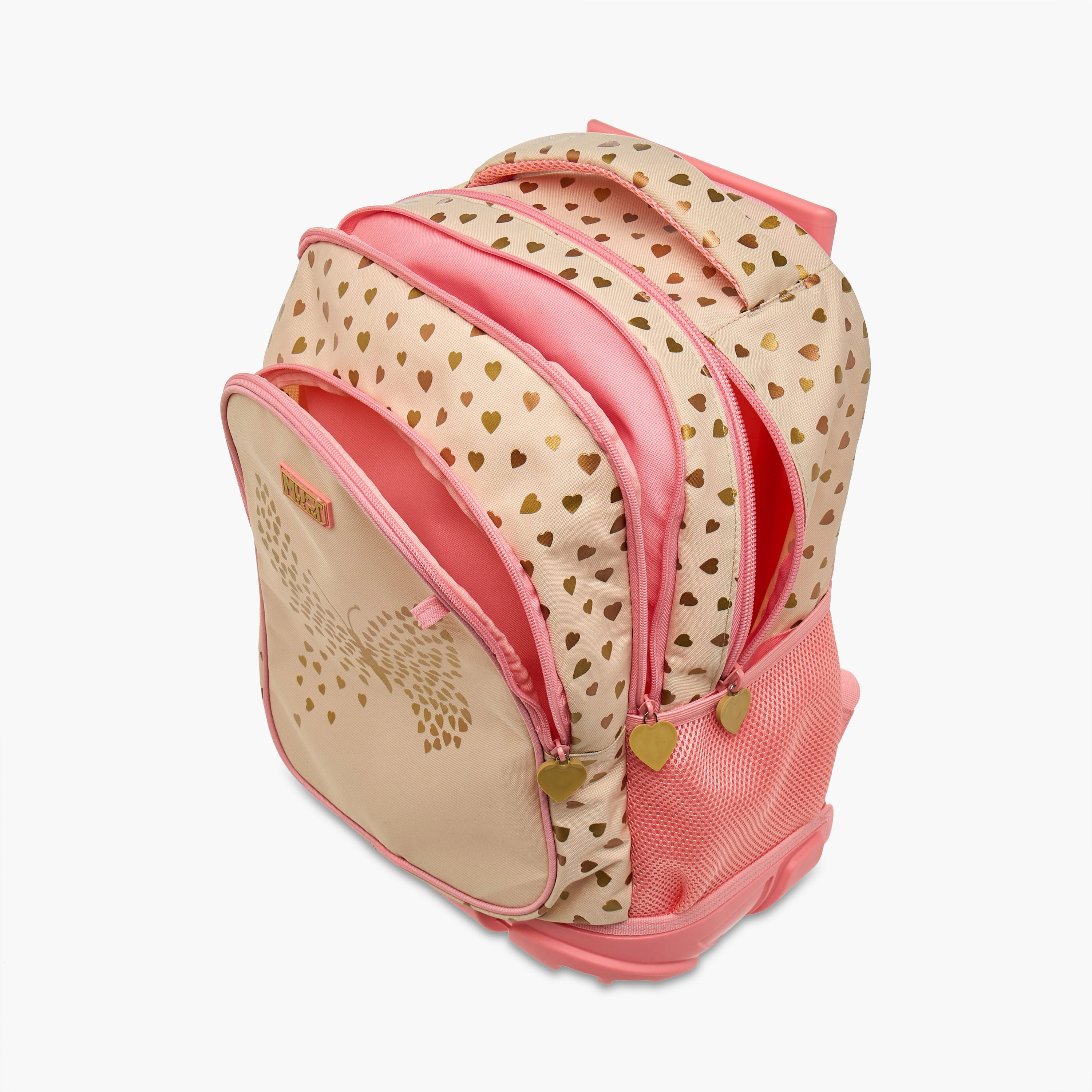 MUST Butterfly Trolley Bag for Girls 5-8 Years with Retractable Handle -school-bagsandbackpacks-trolleybags-image-17