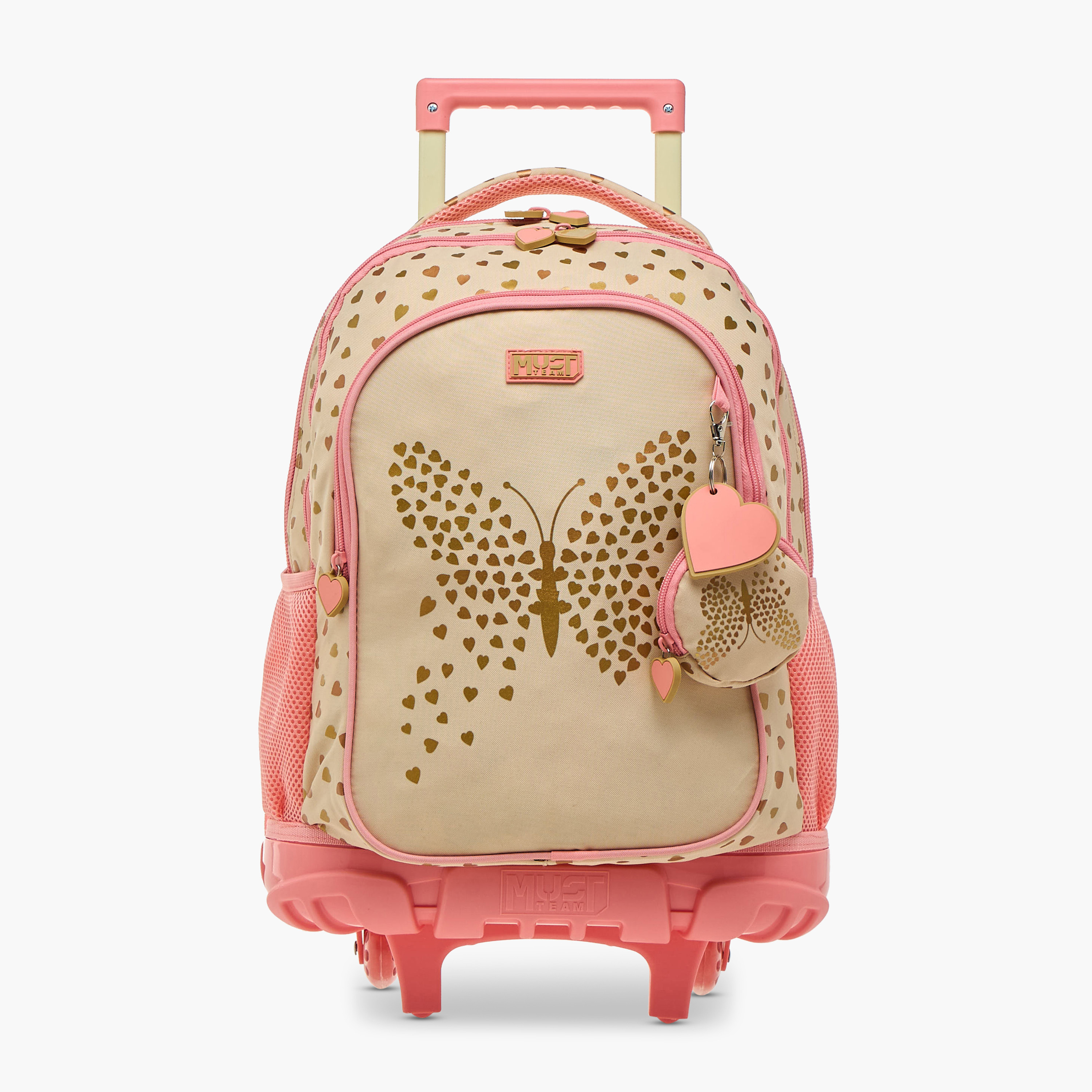 MUST Butterfly Trolley Bag for Girls 5-8 Years with Retractable Handle -school-bagsandbackpacks-trolleybags-image-19