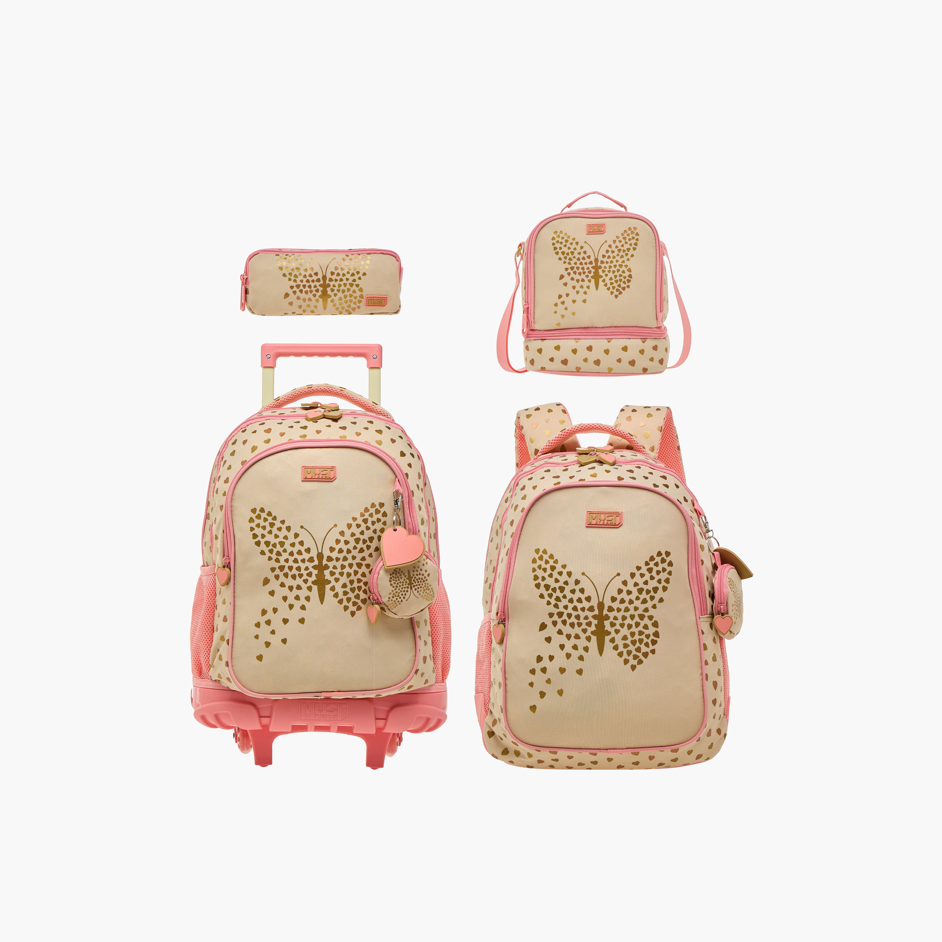 MUST Butterfly Trolley Bag for Girls 5-8 Years with Retractable Handle -school-bagsandbackpacks-trolleybags-image-20