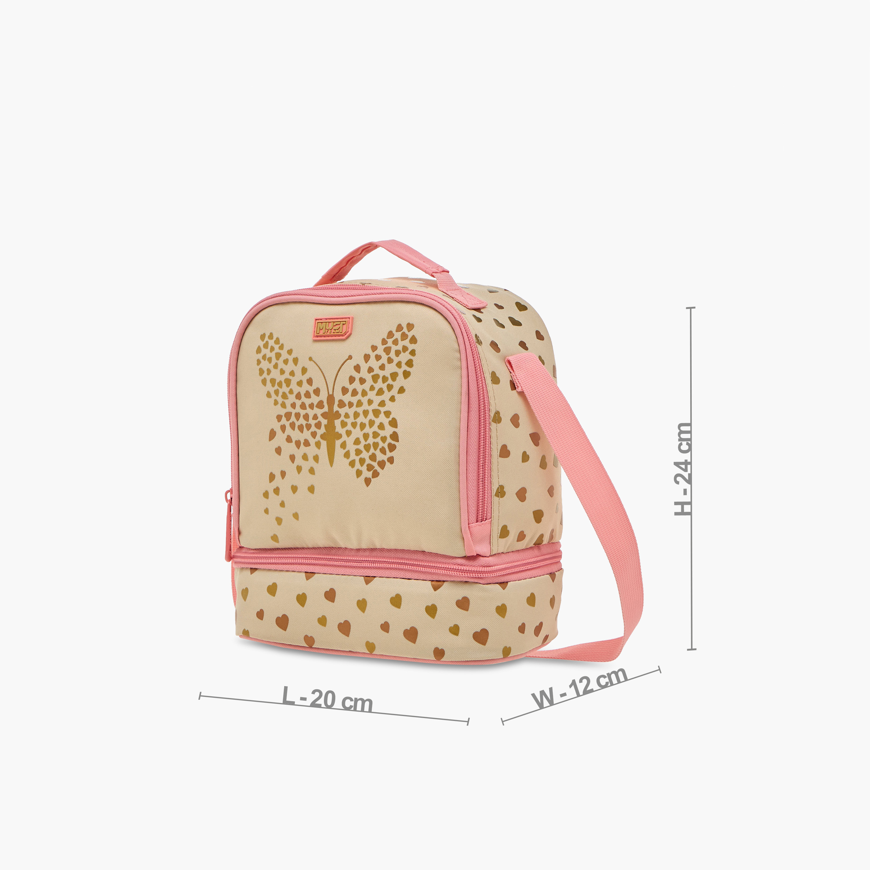 MUST Butterfly Print Lunch Bag with Adjustable Strap and Zip Closure-school-lunchessentials-lunchbags-image-2