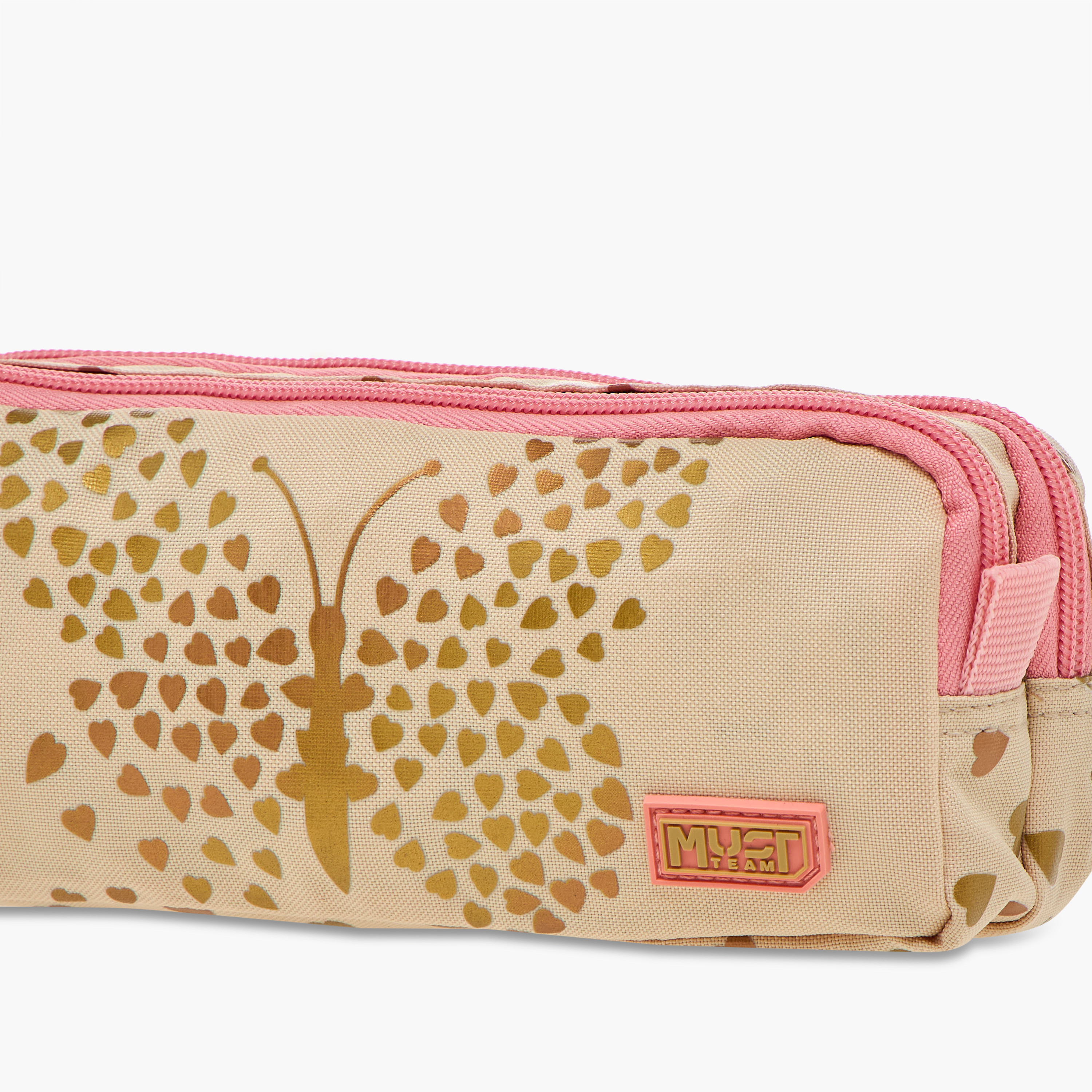 MUST Butterfly Print Pencil Pouch with Zip Closure-school-stationery-pencilcases-image-5