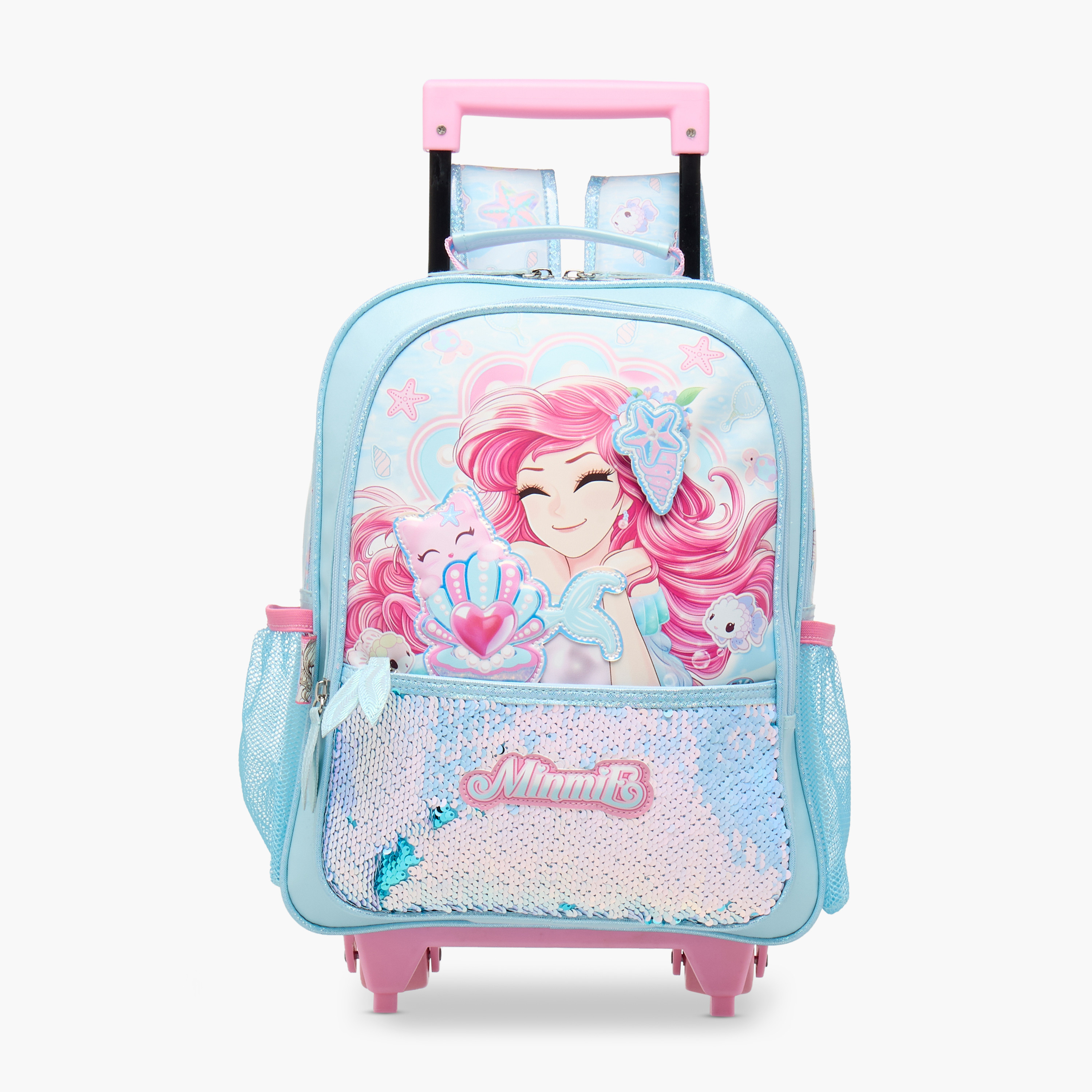 شنطة ترولي للبنات 5-8 سنوات بأحزمة كتف مبطّنة وتصميم ميرميد من مينمي-school-bagsandbackpacks-trolleybags-image-10