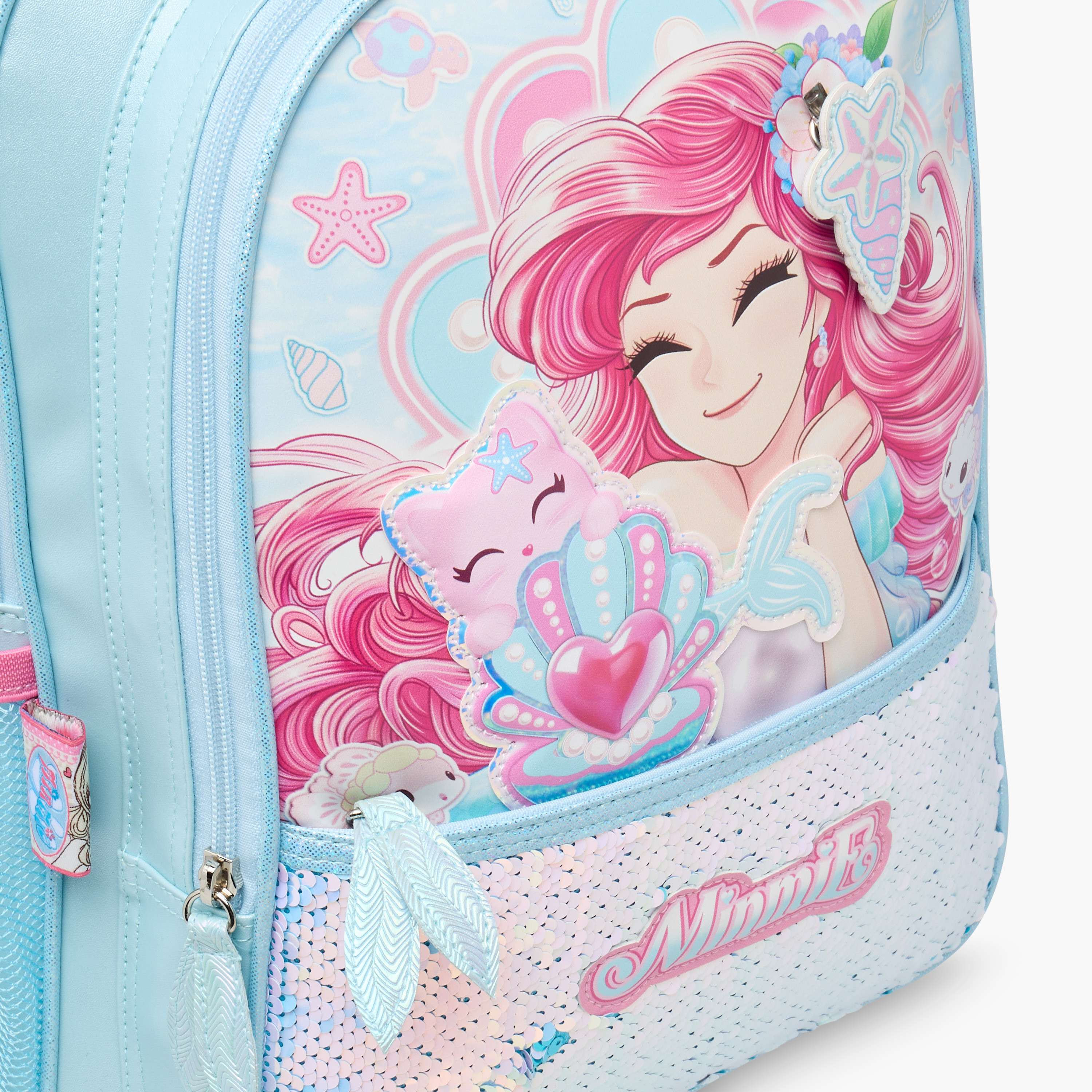 شنطة ترولي للبنات 5-8 سنوات بأحزمة كتف مبطّنة وتصميم ميرميد من مينمي-school-bagsandbackpacks-trolleybags-image-3