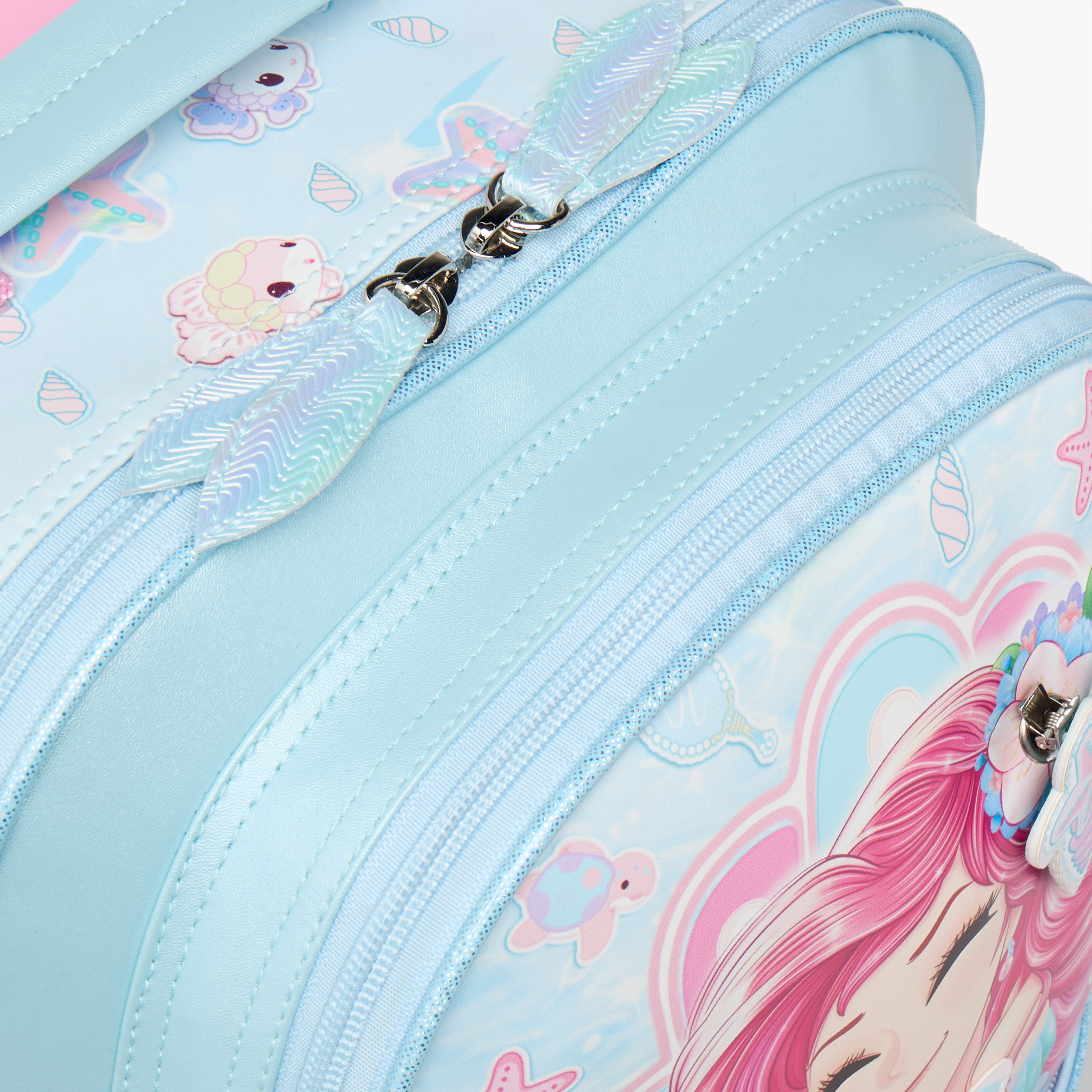 شنطة ترولي للبنات 5-8 سنوات بأحزمة كتف مبطّنة وتصميم ميرميد من مينمي-school-bagsandbackpacks-trolleybags-image-2