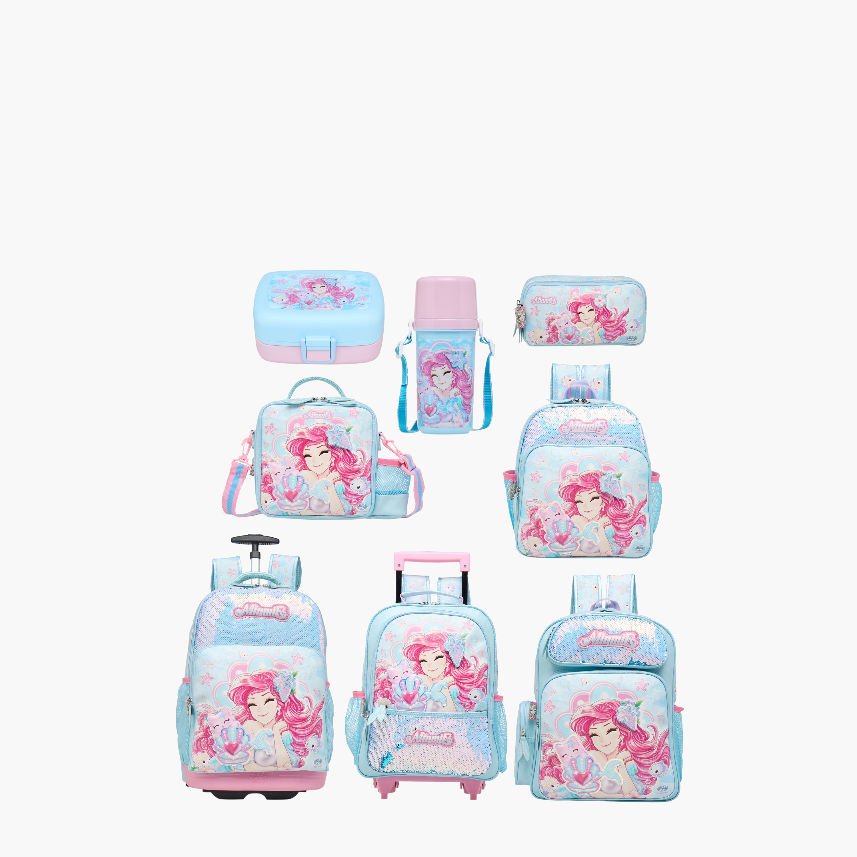 Minmie Mermaid Print 16-inch Backpack with Adjustable Straps and Zip Closure - 21x10x23 cms-school-bagsandbackpacks-backpacks-image-12