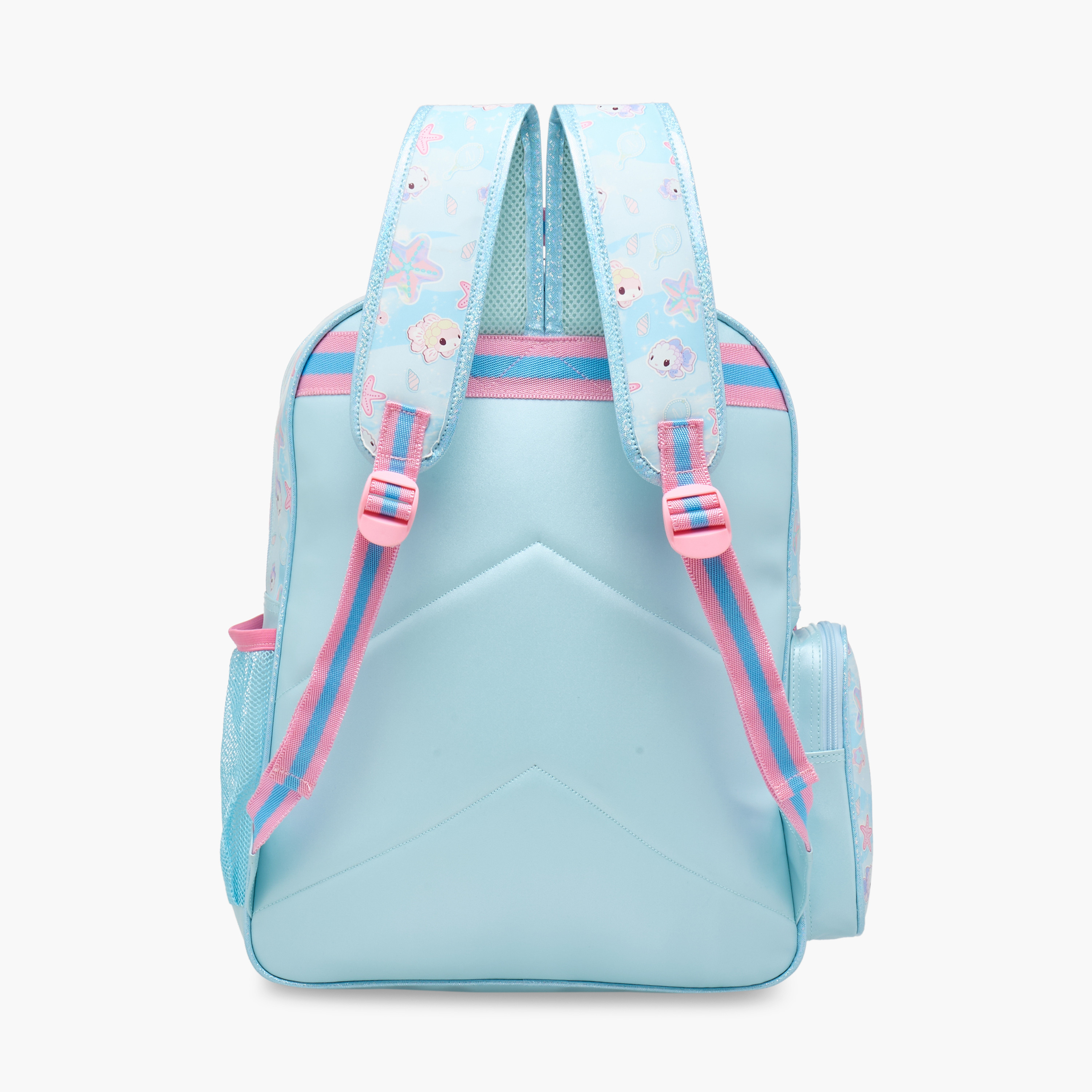 Minmie Mermaid Print 16-inch Backpack with Adjustable Straps and Zip Closure - 21x10x23 cms-school-bagsandbackpacks-backpacks-image-5