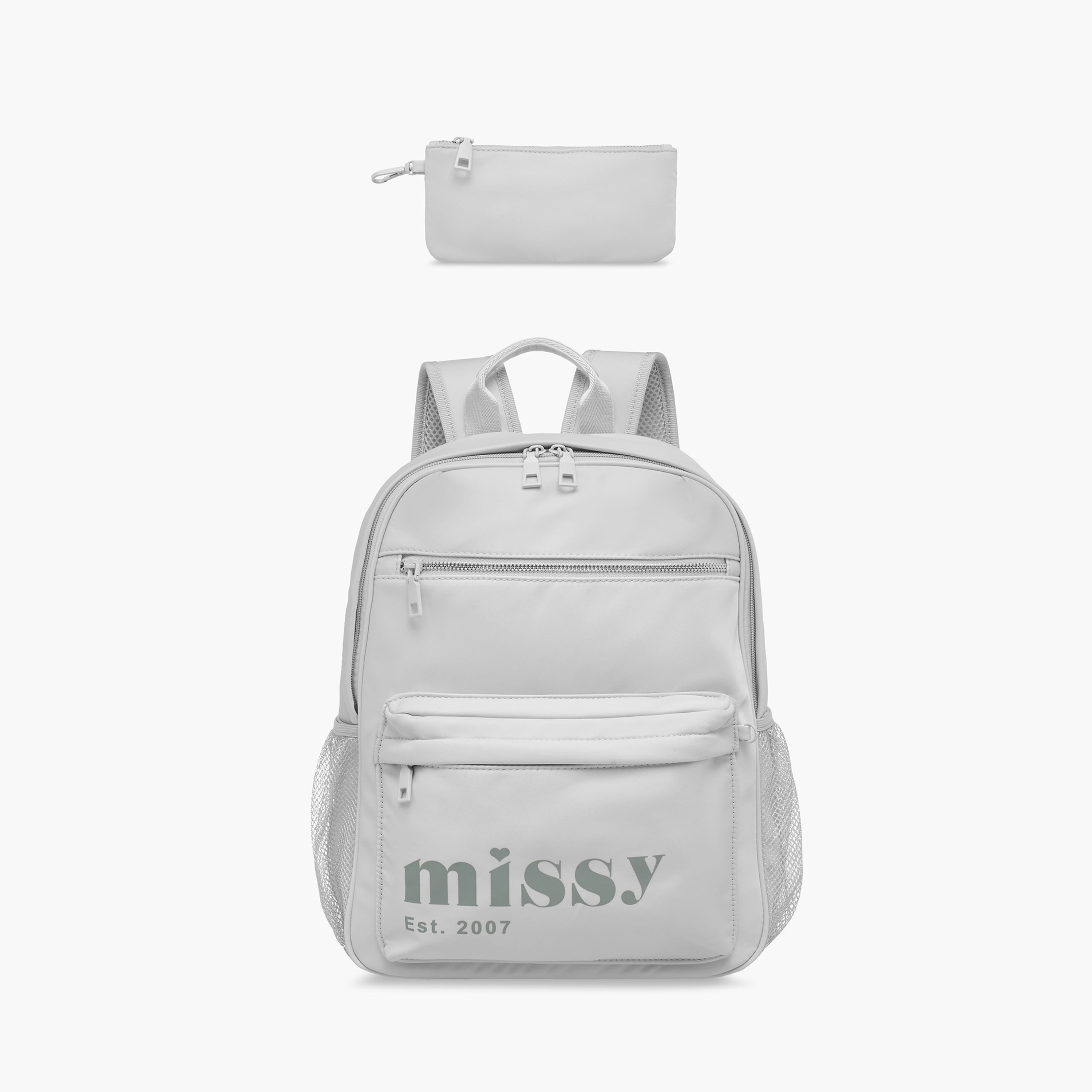 شنطة ظهر مدرسية للأطفال مع مقلمة قطعتين بطبعات شعار من ميسي - 30x12x40 سم-cpwomen-fashionaccessories-bagsandwallets-backpacks-image-1