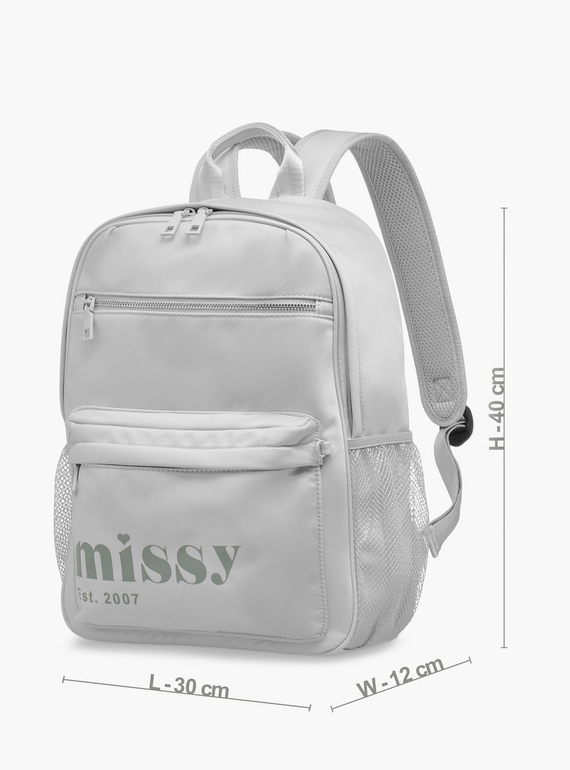 شنطة ظهر مدرسية للأطفال مع مقلمة قطعتين بطبعات شعار من ميسي - 30x12x40 سم-cpwomen-fashionaccessories-bagsandwallets-backpacks-image-3