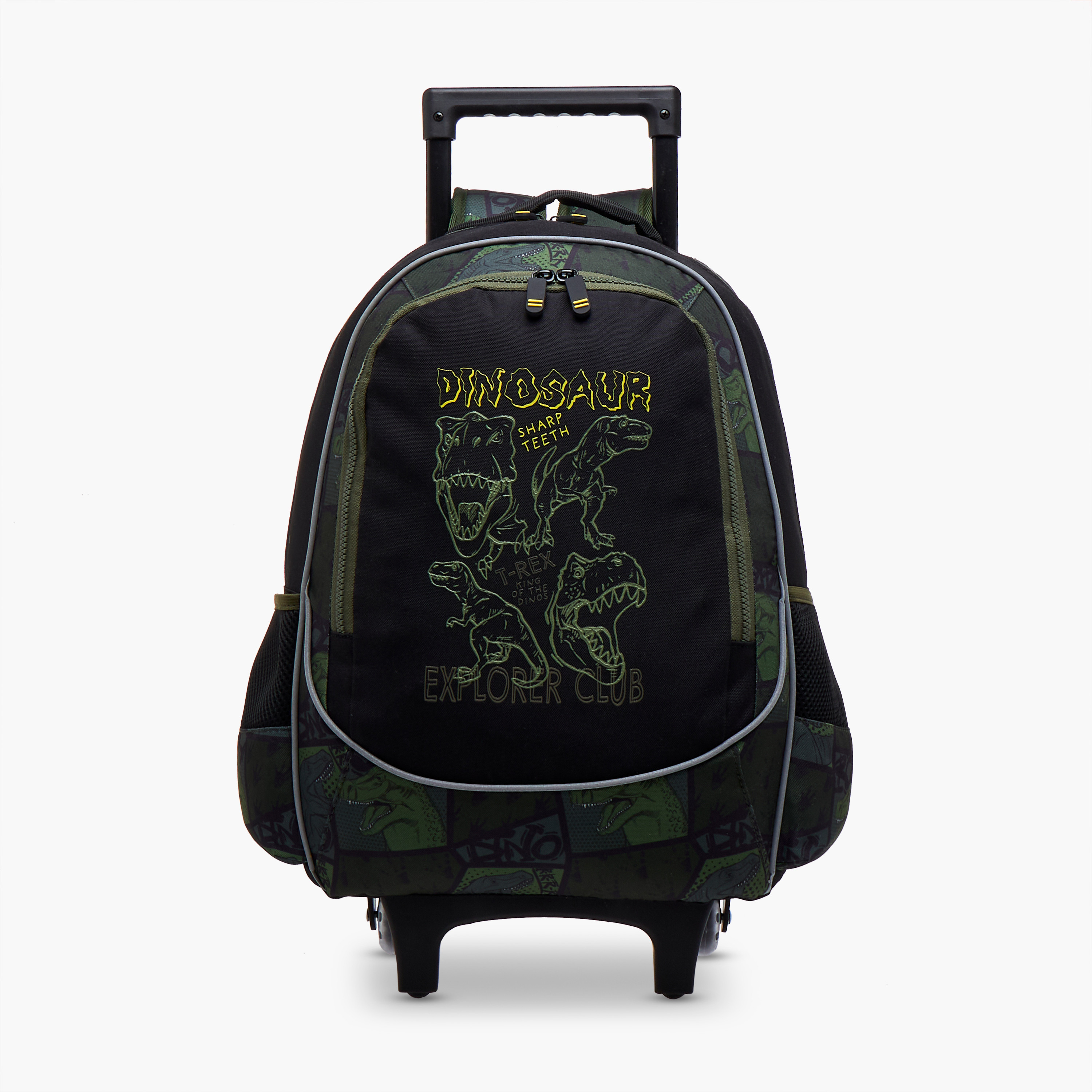 شنطة ترولي للأولاد 5-8 سنوات بأحزمة كتف مبطّنة وتصميم ديناصور-school-bagsandbackpacks-trolleybags-image-1