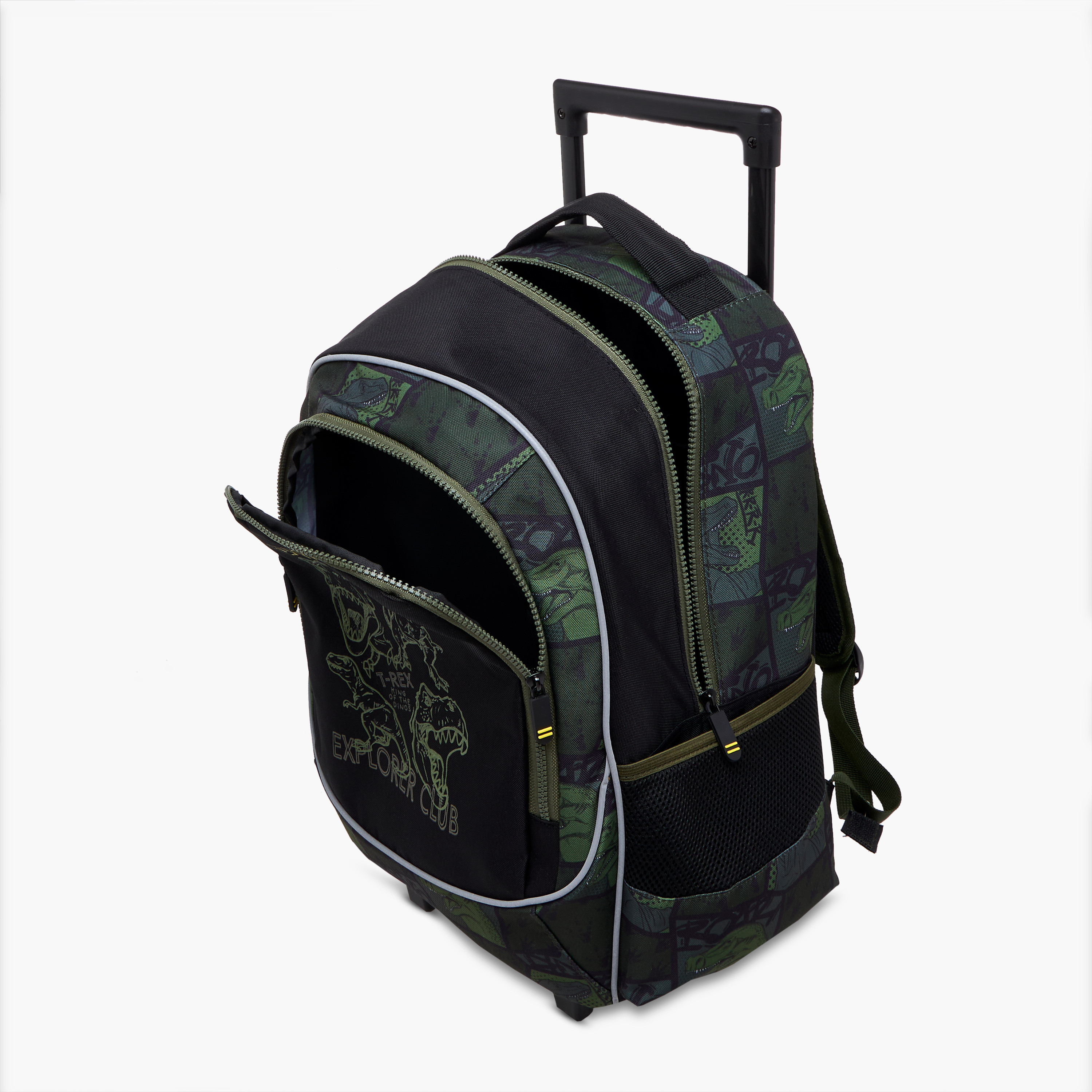شنطة ترولي للأولاد 5-8 سنوات بأحزمة كتف مبطّنة وتصميم ديناصور-school-bagsandbackpacks-trolleybags-image-12