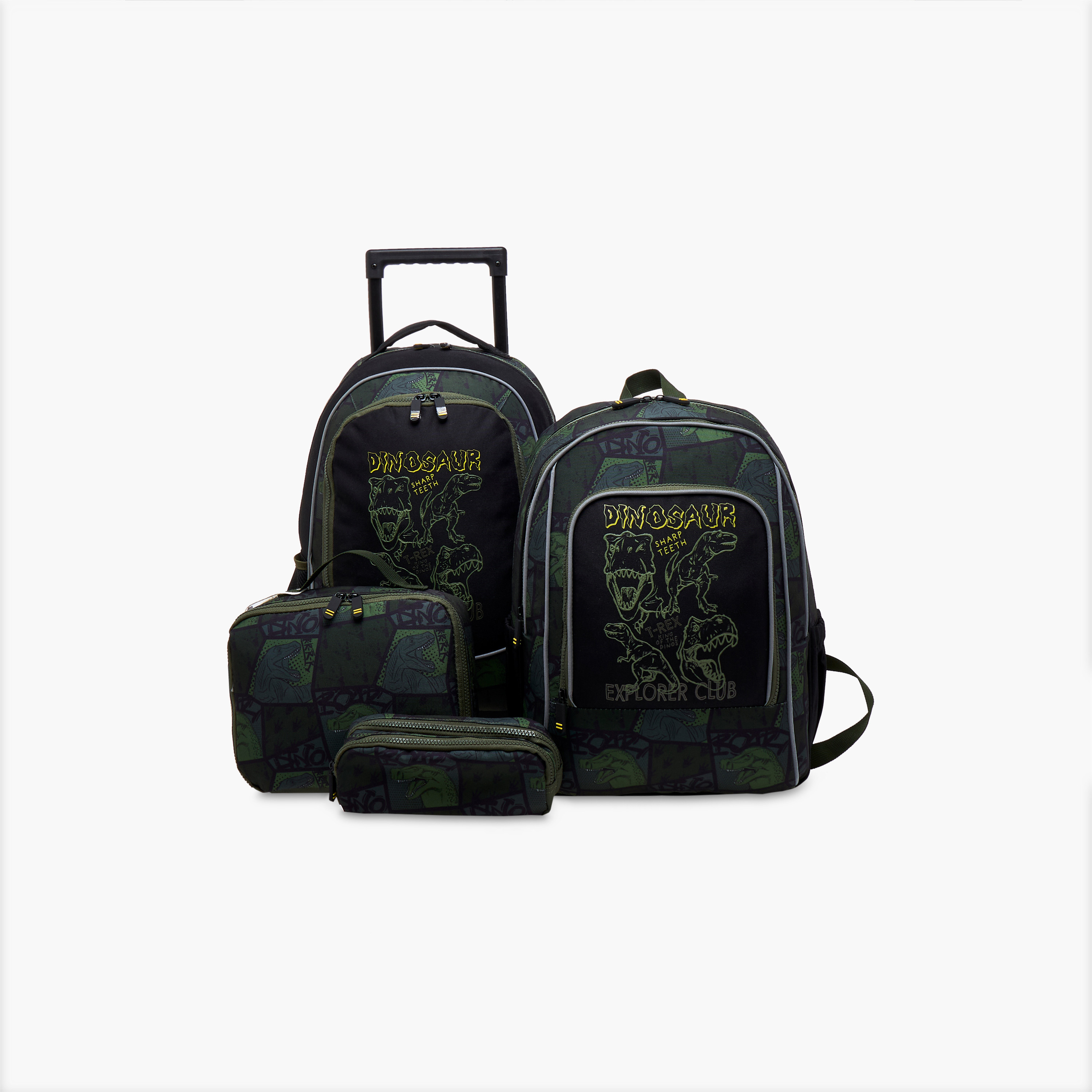 شنطة ترولي للأولاد 5-8 سنوات بأحزمة كتف مبطّنة وتصميم ديناصور-school-bagsandbackpacks-trolleybags-image-14
