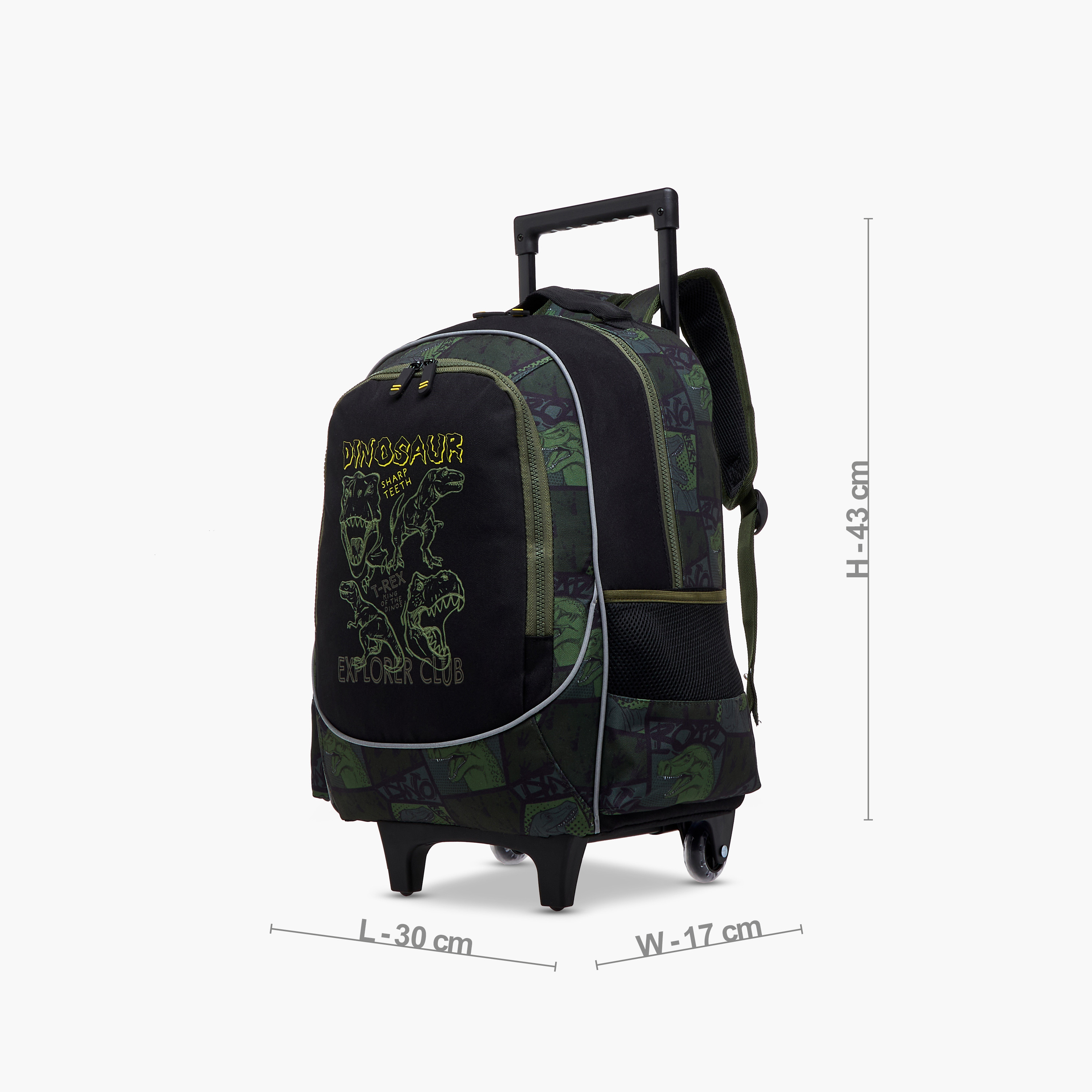 شنطة ترولي للأولاد 5-8 سنوات بأحزمة كتف مبطّنة وتصميم ديناصور-school-bagsandbackpacks-trolleybags-image-2