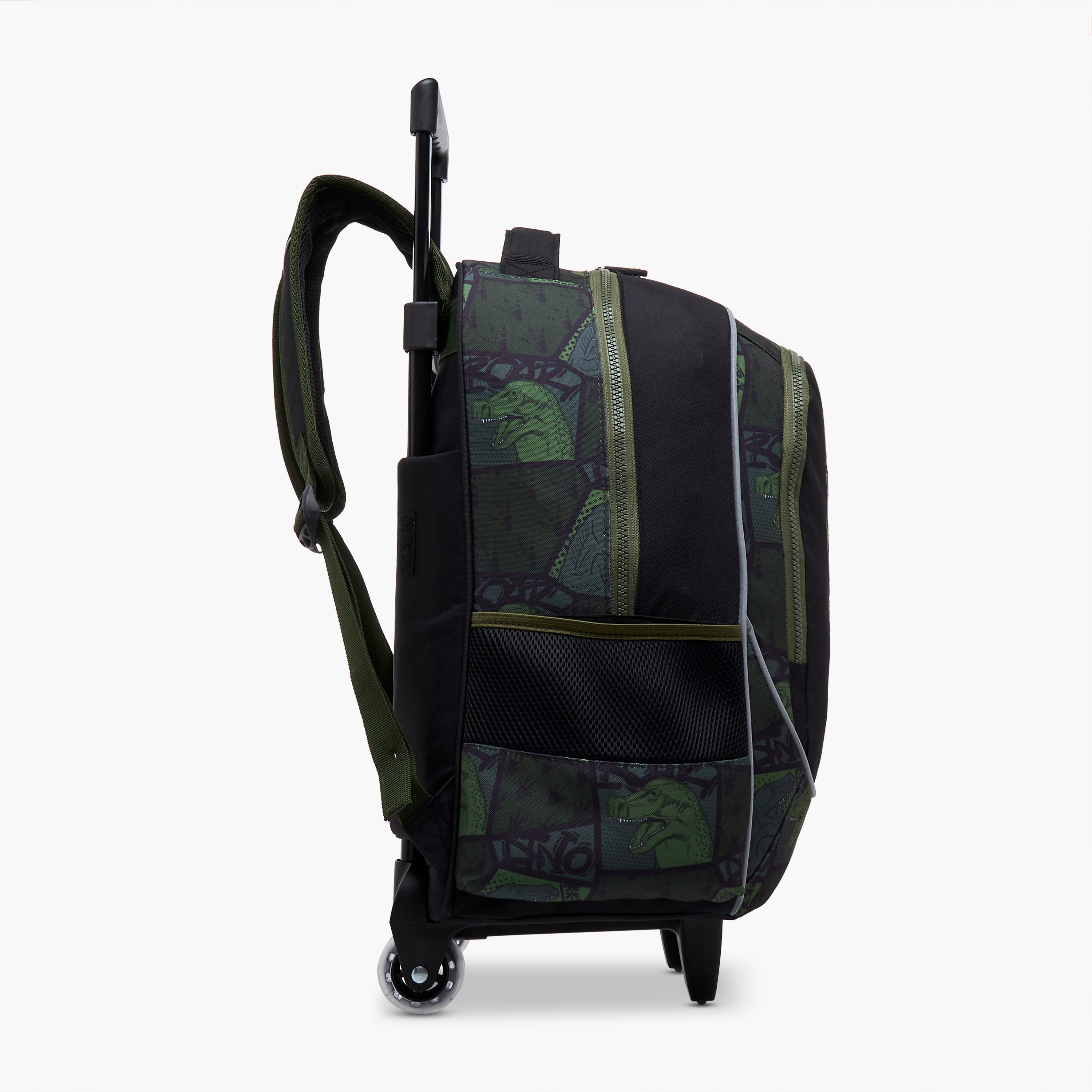 شنطة ترولي للأولاد 5-8 سنوات بأحزمة كتف مبطّنة وتصميم ديناصور-school-bagsandbackpacks-trolleybags-image-3