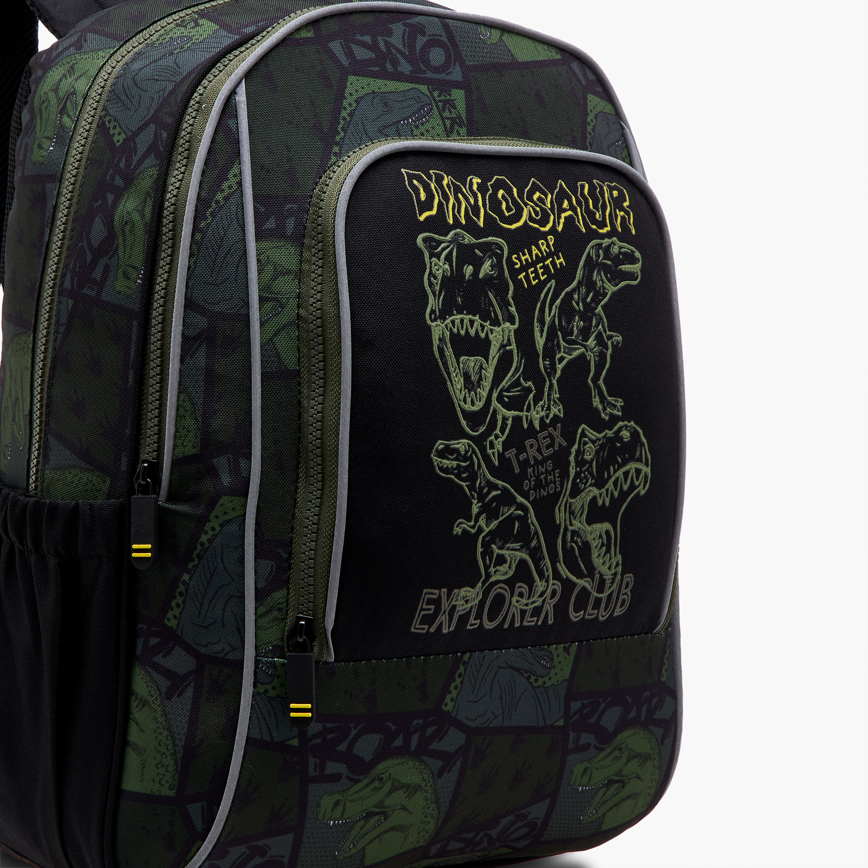 Dinosaur Print 16-inch Backpack with Adjustable Shoulder Straps and Zip Closure - 30x13x41 cms-school-bagsandbackpacks-backpacks-image-7