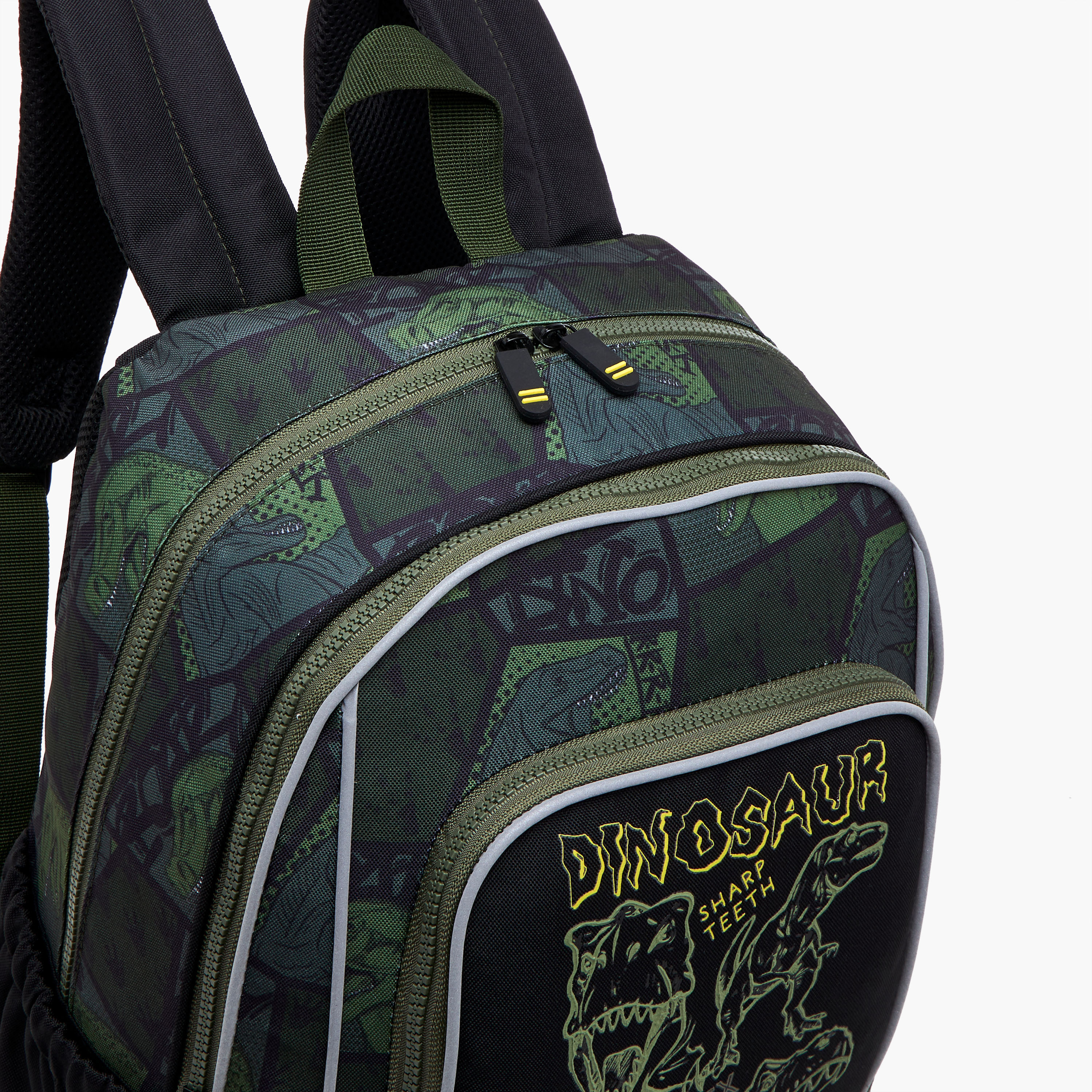 Dinosaur Print 16-inch Backpack with Adjustable Shoulder Straps and Zip Closure - 30x13x41 cms-school-bagsandbackpacks-backpacks-image-8
