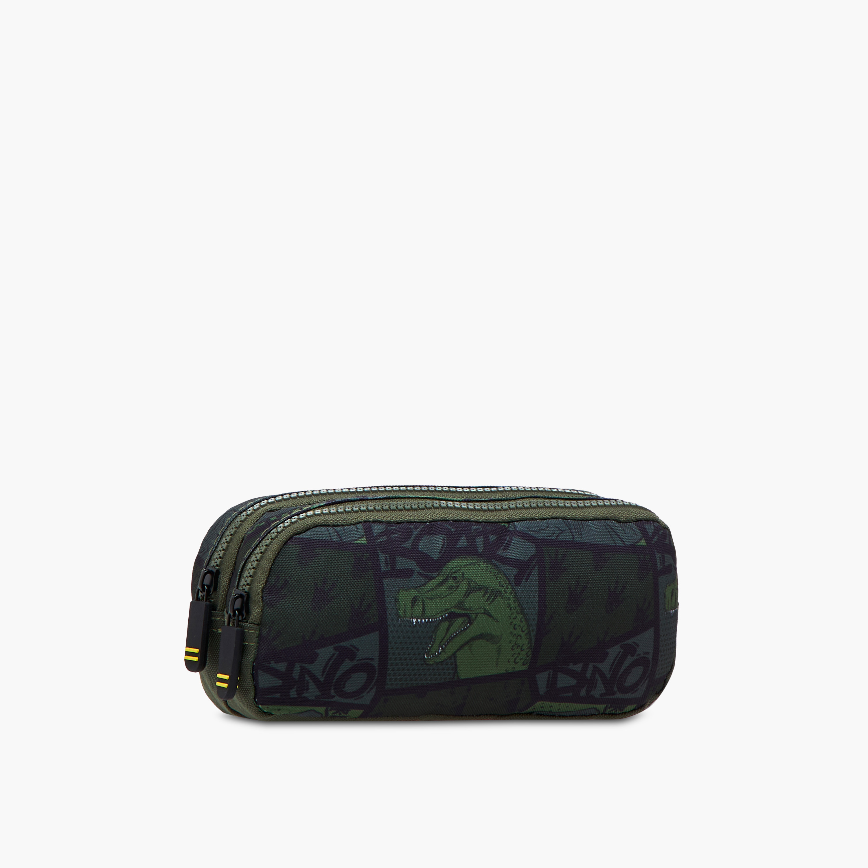 Dinosaur Print Pencil Pouch with Zip Closure-school-stationery-pencilcases-image-2