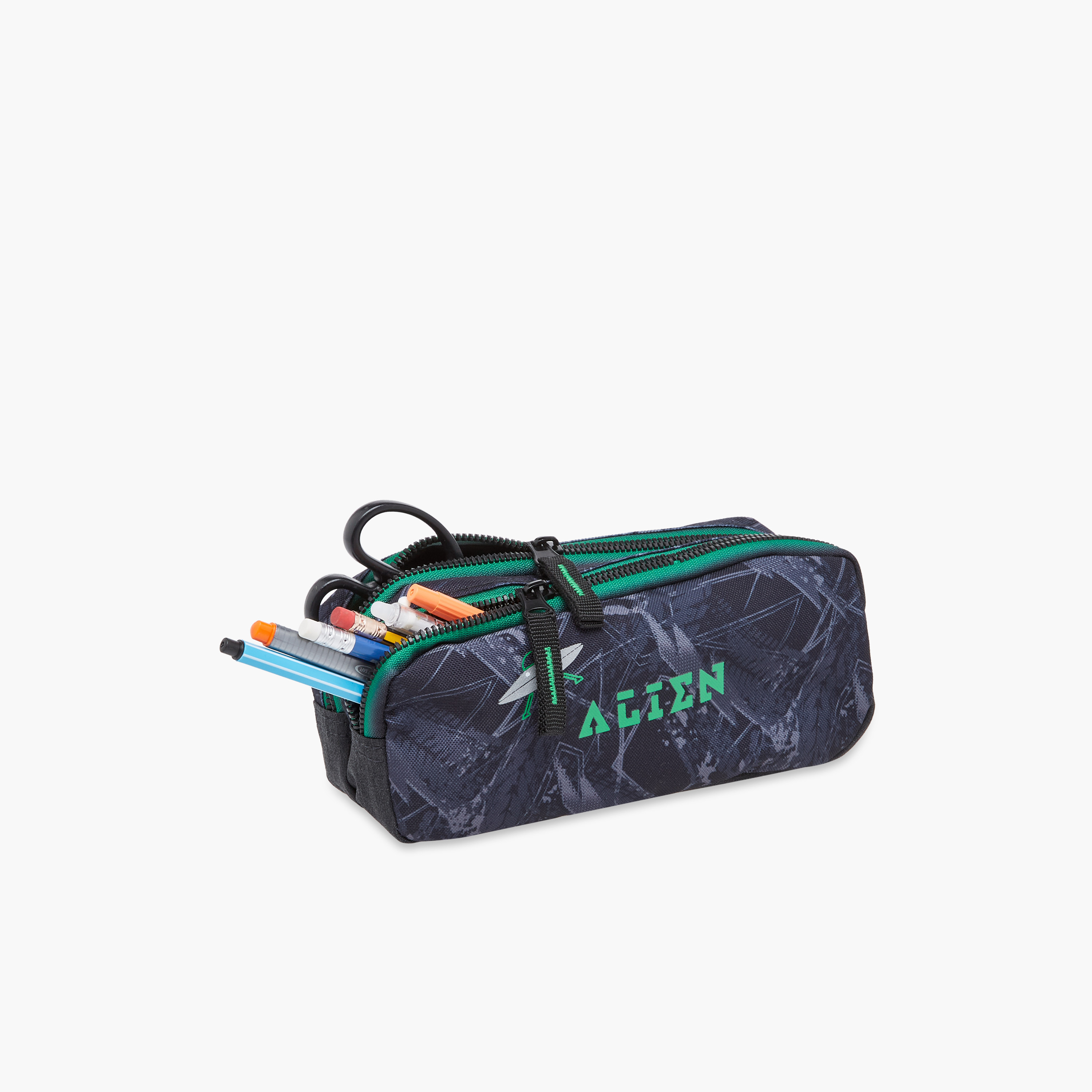 Alien Print Pouch with Zip Closure-school-stationery-pencilcases-image-5