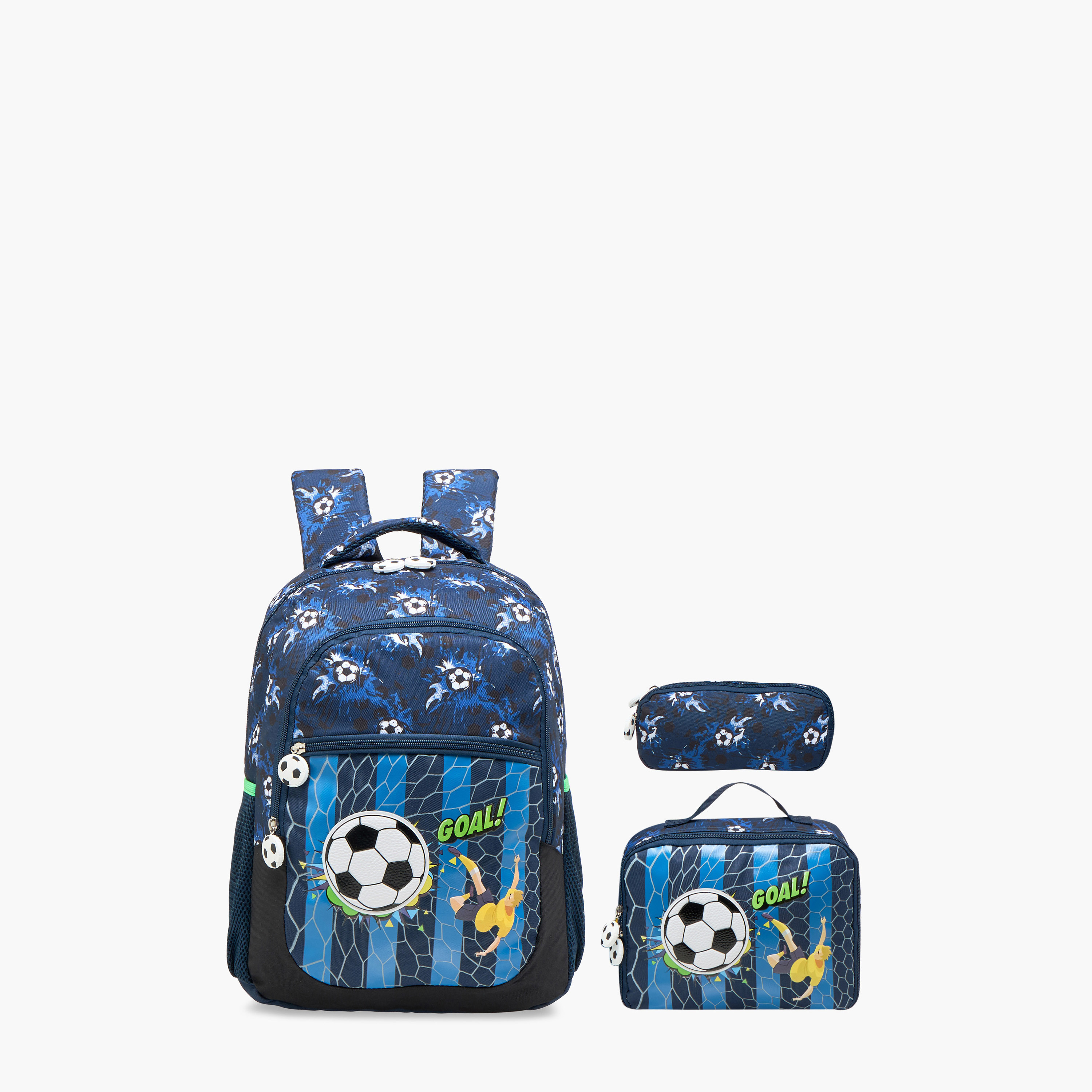 Football Print 16-inch Backpack with Adjustable Shoulder Straps and Zip Closure - 30x14x41 cms-school-bagsandbackpacks-backpacks-image-11