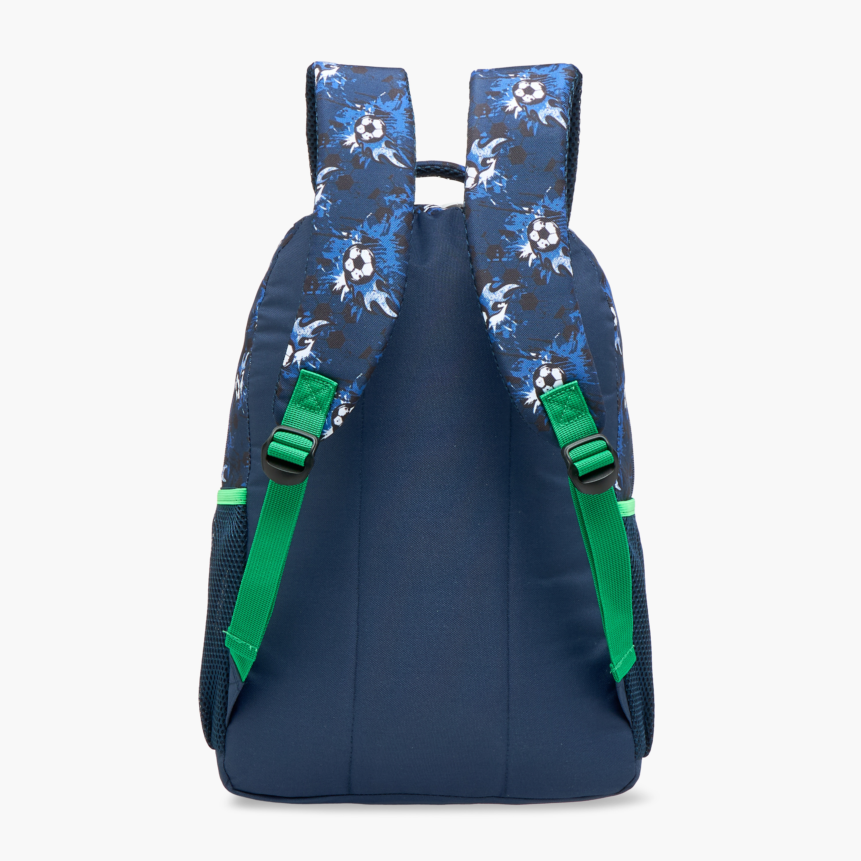 Football Print 16-inch Backpack with Adjustable Shoulder Straps and Zip Closure - 30x14x41 cms-school-bagsandbackpacks-backpacks-image-5