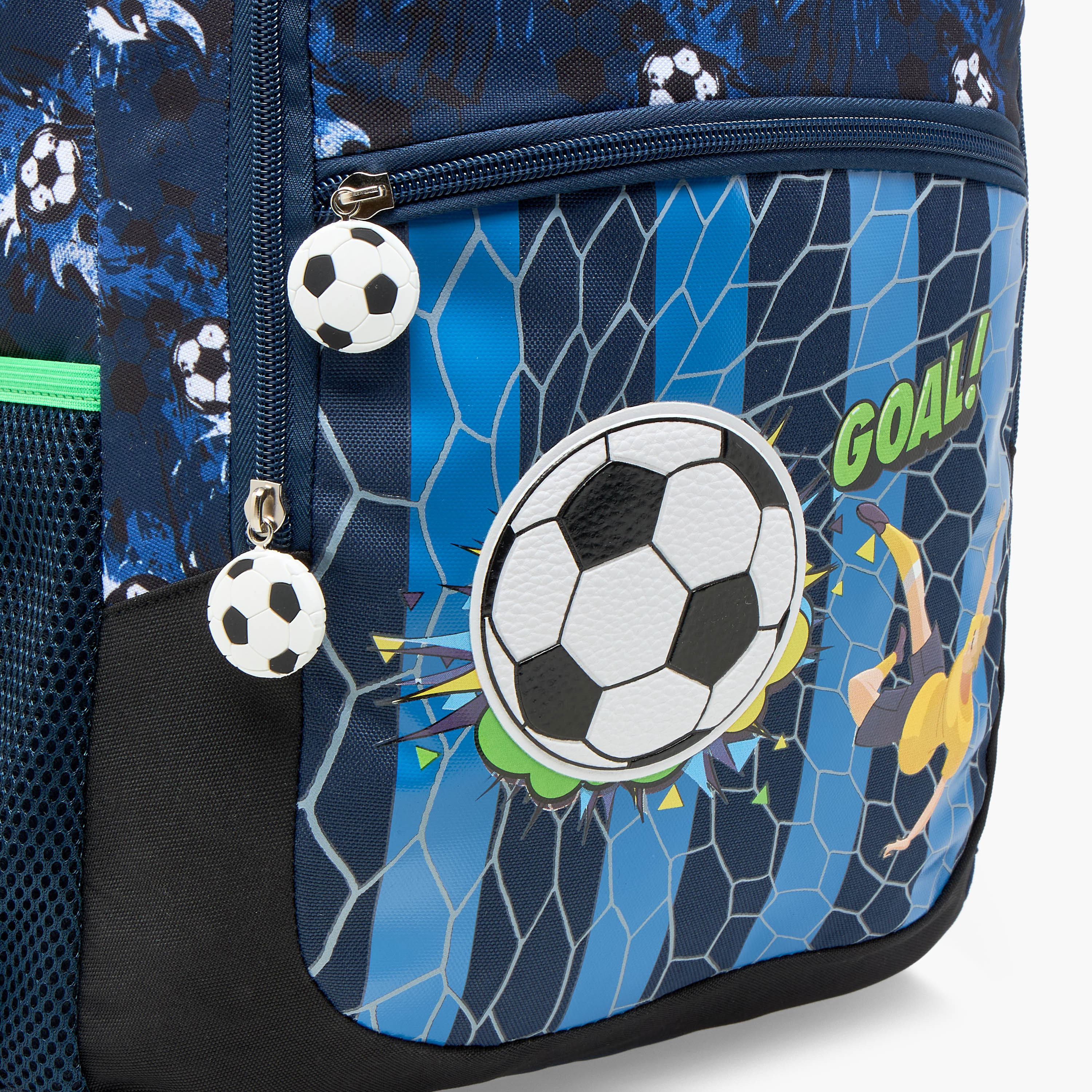 Football Print 16-inch Backpack with Adjustable Shoulder Straps and Zip Closure - 30x14x41 cms-school-bagsandbackpacks-backpacks-image-8