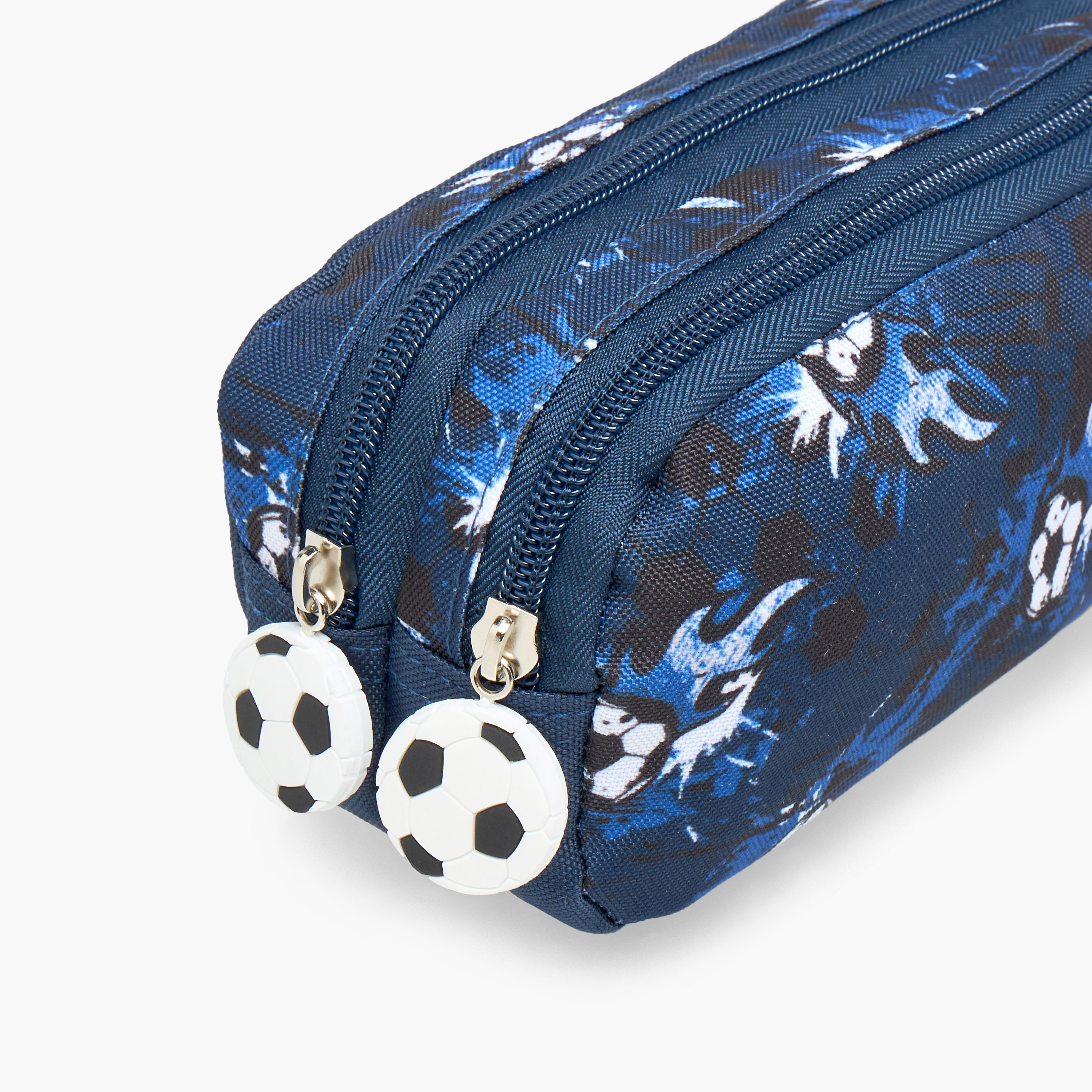 Football Print Pencil Pouch with Zip Closure-school-stationery-pencilcases-image-3