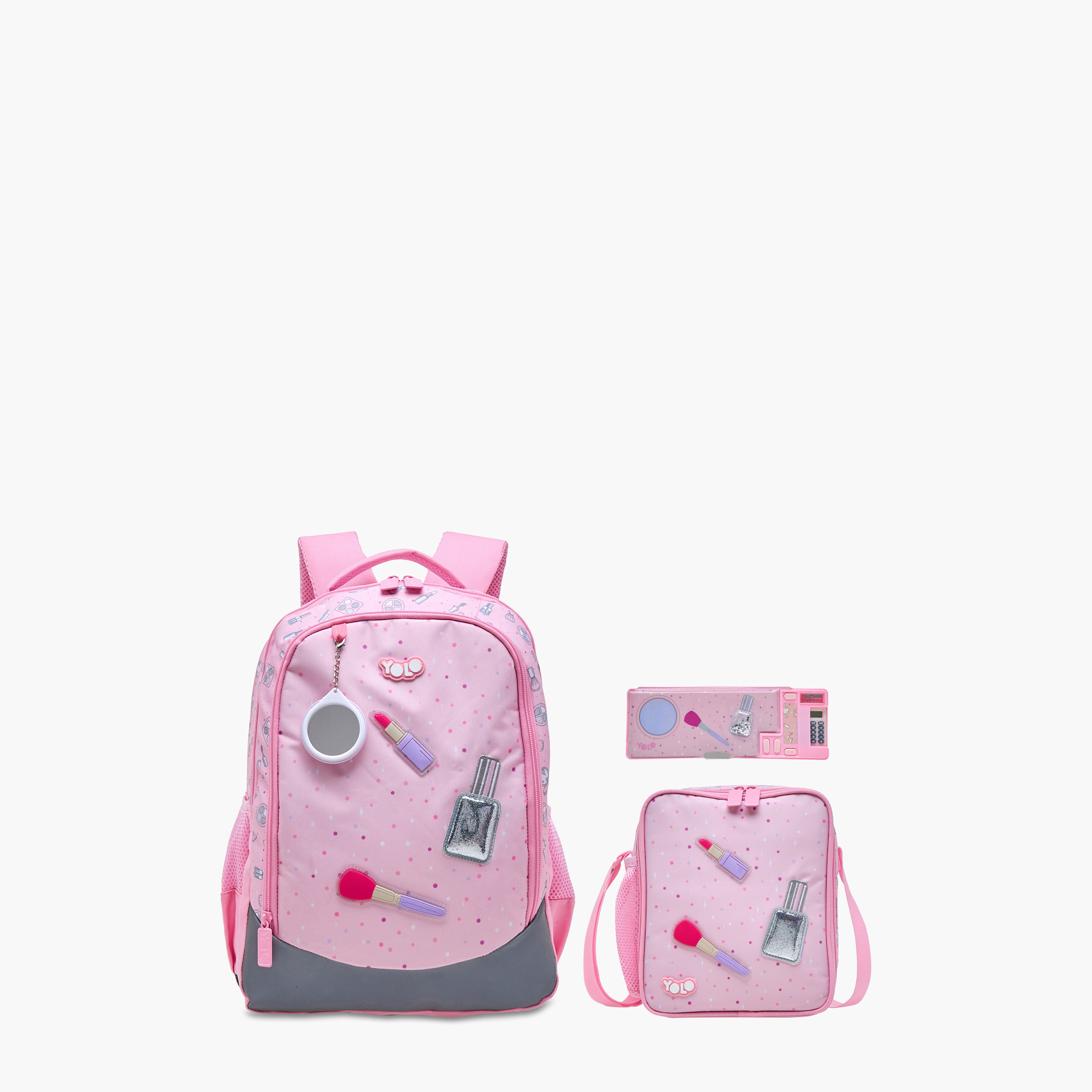 Yolo Applique Detail Backpack with Adjustable Straps and Zip Closure - 30x40x20 cms-school-bagsandbackpacks-backpacks-image-13