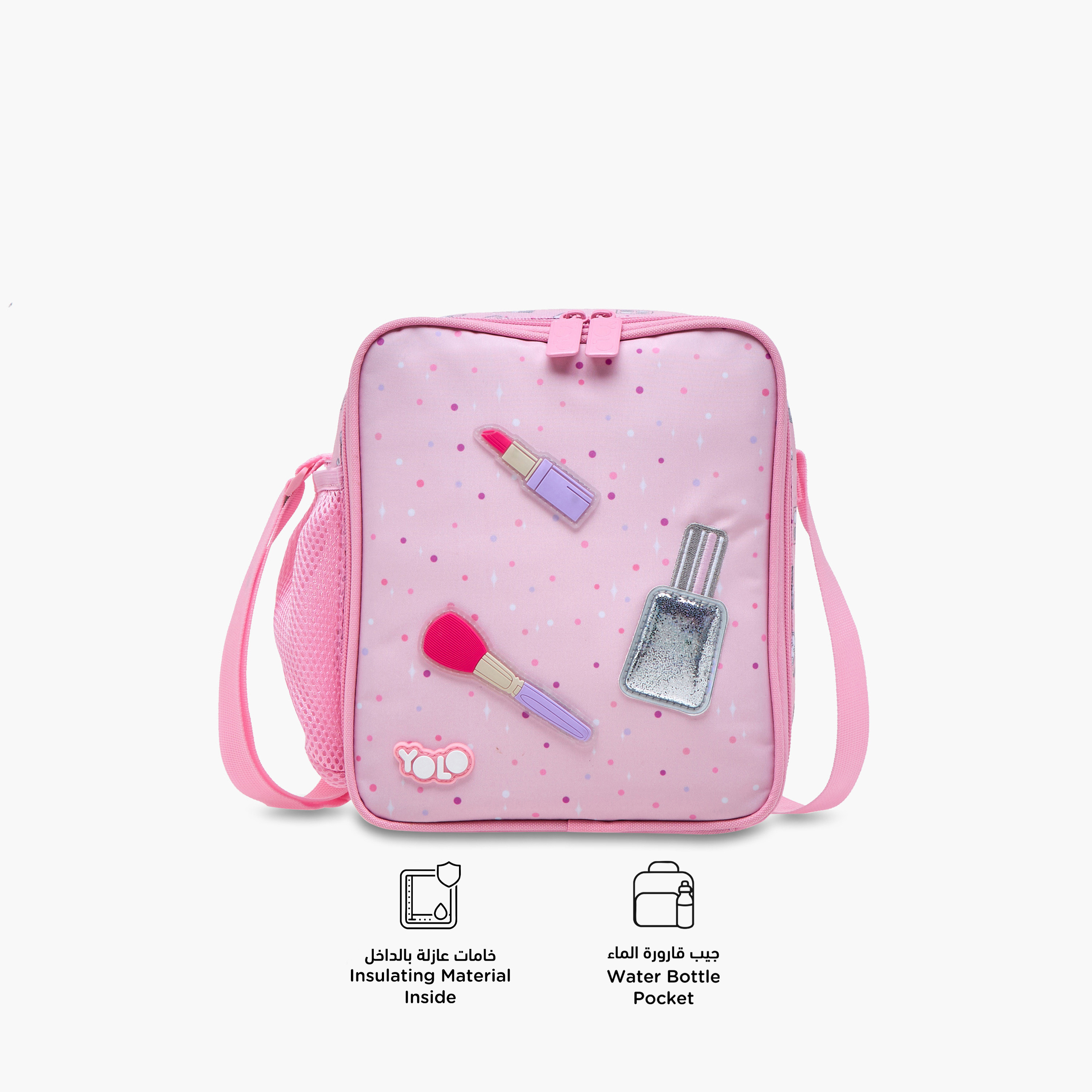 Yolo Applique Detail Lunch Bag with Adjustable Strap and Zip Closure-school-lunchessentials-lunchbags-image-4