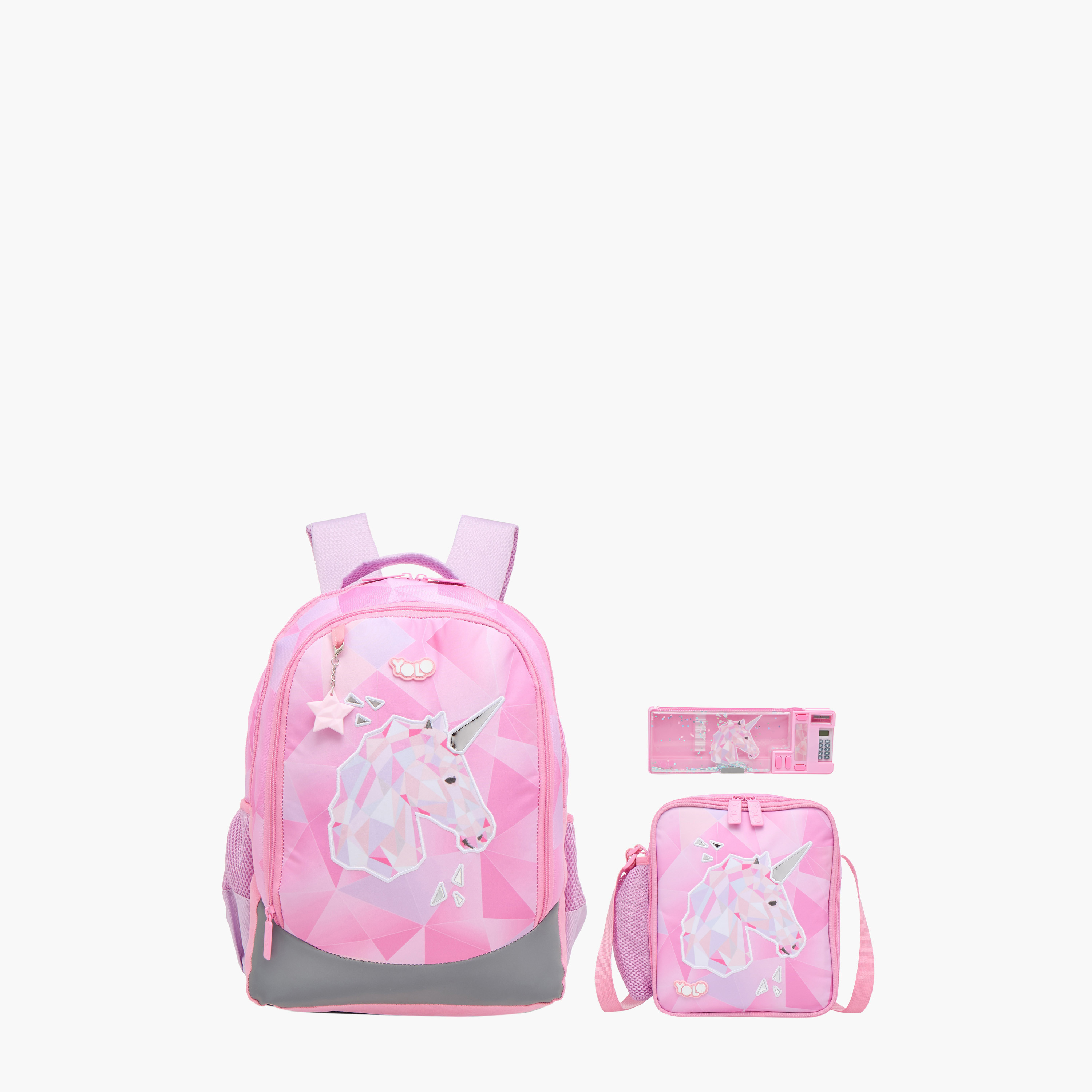 Yolo Unicorn Print Backpack with Adjustable Straps and Zip Closure - 30x40x20 cms-promo_LS20_OMN-image-11