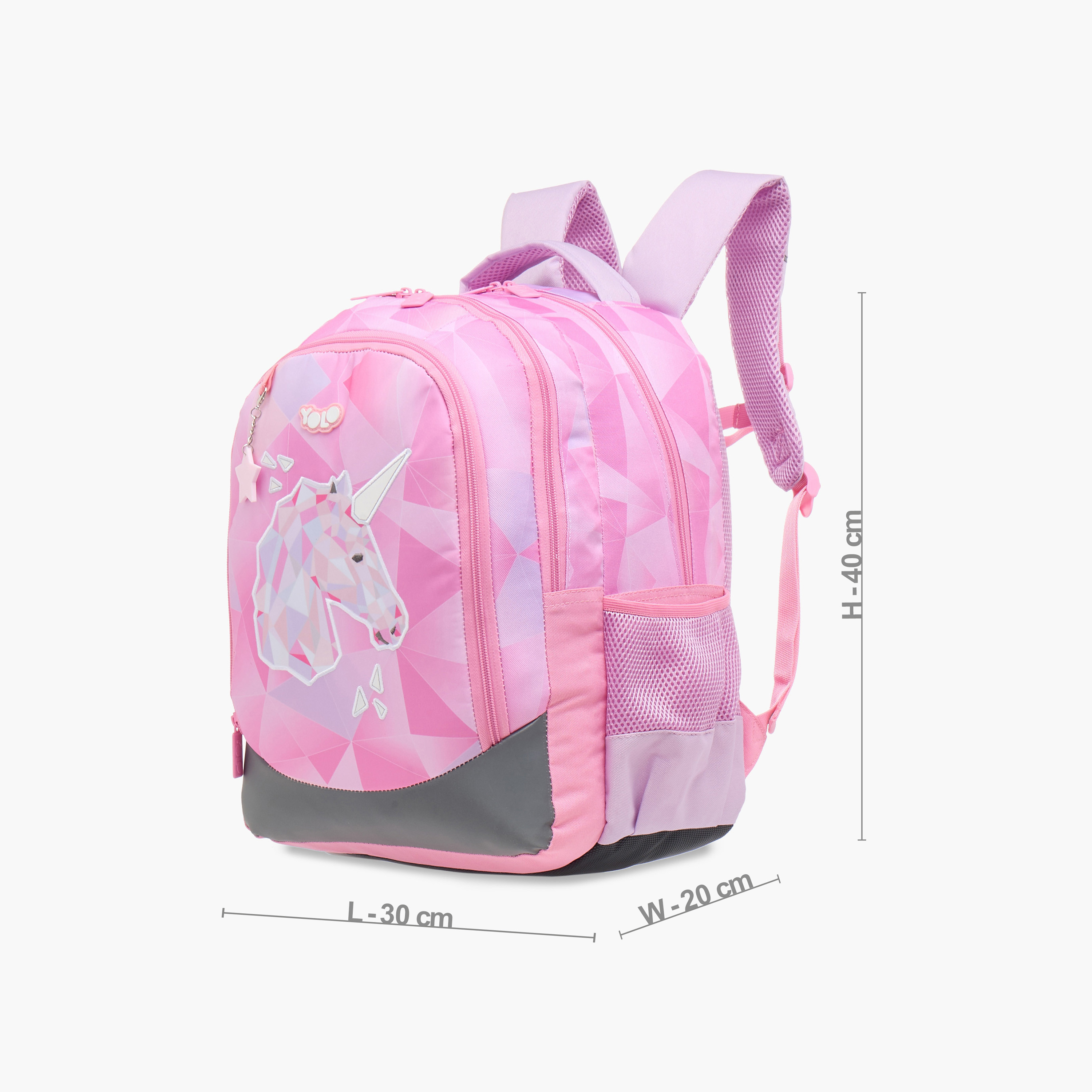 Yolo Unicorn Print Backpack with Adjustable Straps and Zip Closure - 30x40x20 cms-promo_LS20_OMN-image-2