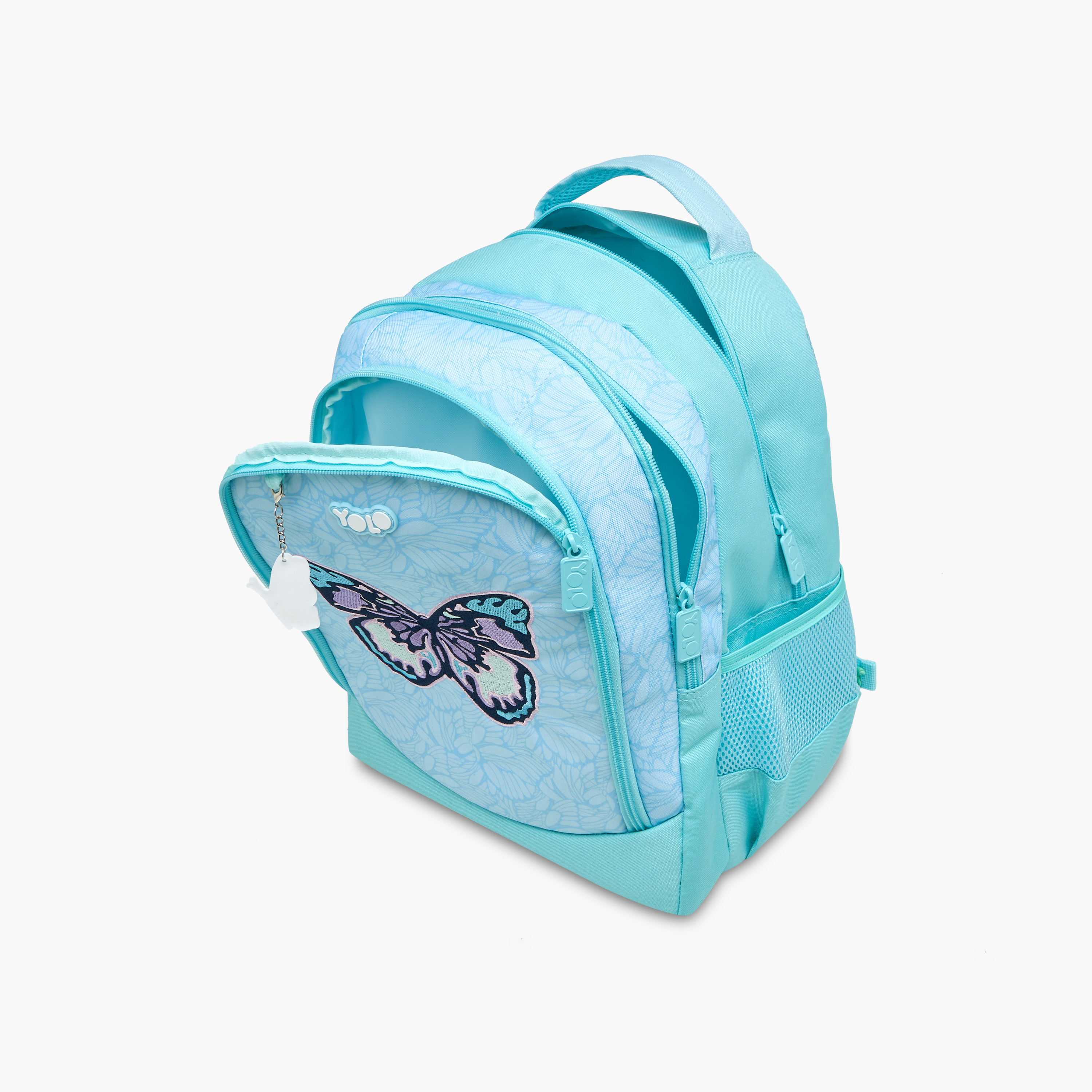 Yolo Butterfly Print Backpack with Zip Closure and Laptop Compartment - 30x40x20 cms-school-bagsandbackpacks-backpacks-image-10