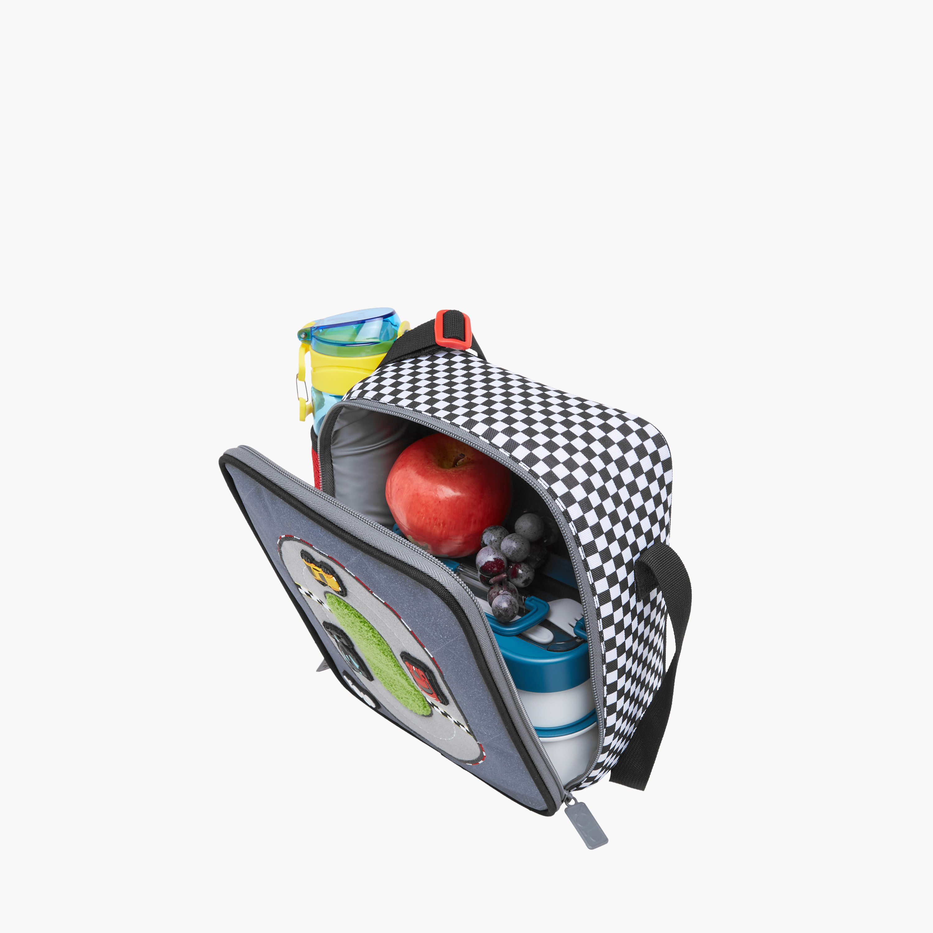 Yolo Race Track Applique Lunch Bag with Adjustable Strap and Zip Closure-school-lunchessentials-lunchbags-image-5