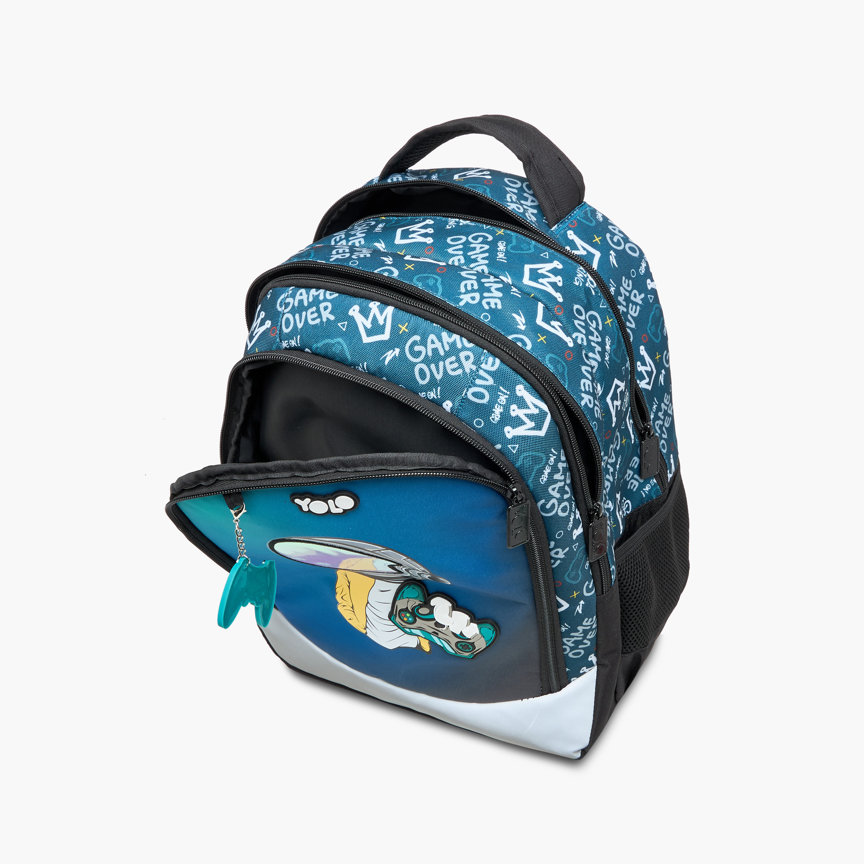 شنطة ظهر بطبعات ألعاب وسحّاب إغلاق وقسم للابتوب من يولو - 30x40x20 سم-school-bagsandbackpacks-backpacks-image-12