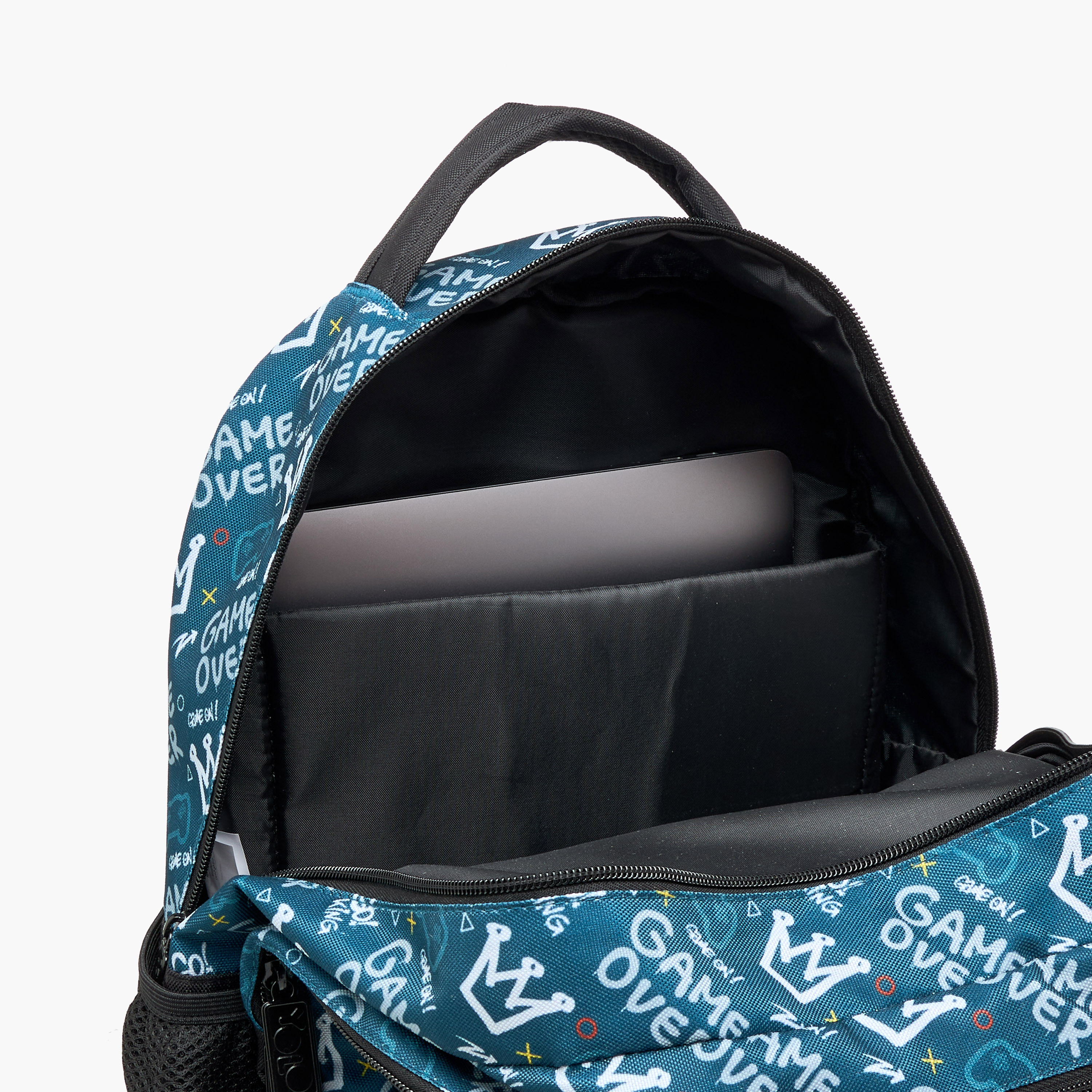 شنطة ظهر بطبعات ألعاب وسحّاب إغلاق وقسم للابتوب من يولو - 30x40x20 سم-school-bagsandbackpacks-backpacks-image-13