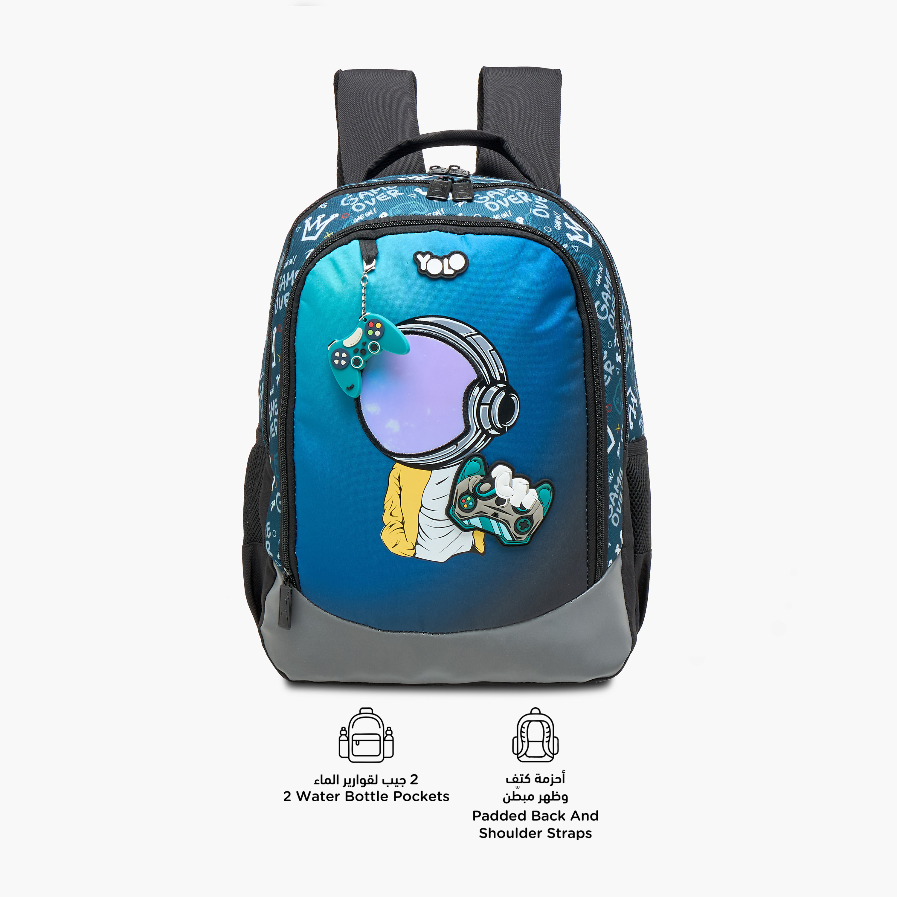 شنطة ظهر بطبعات ألعاب وسحّاب إغلاق وقسم للابتوب من يولو - 30x40x20 سم-school-bagsandbackpacks-backpacks-image-7