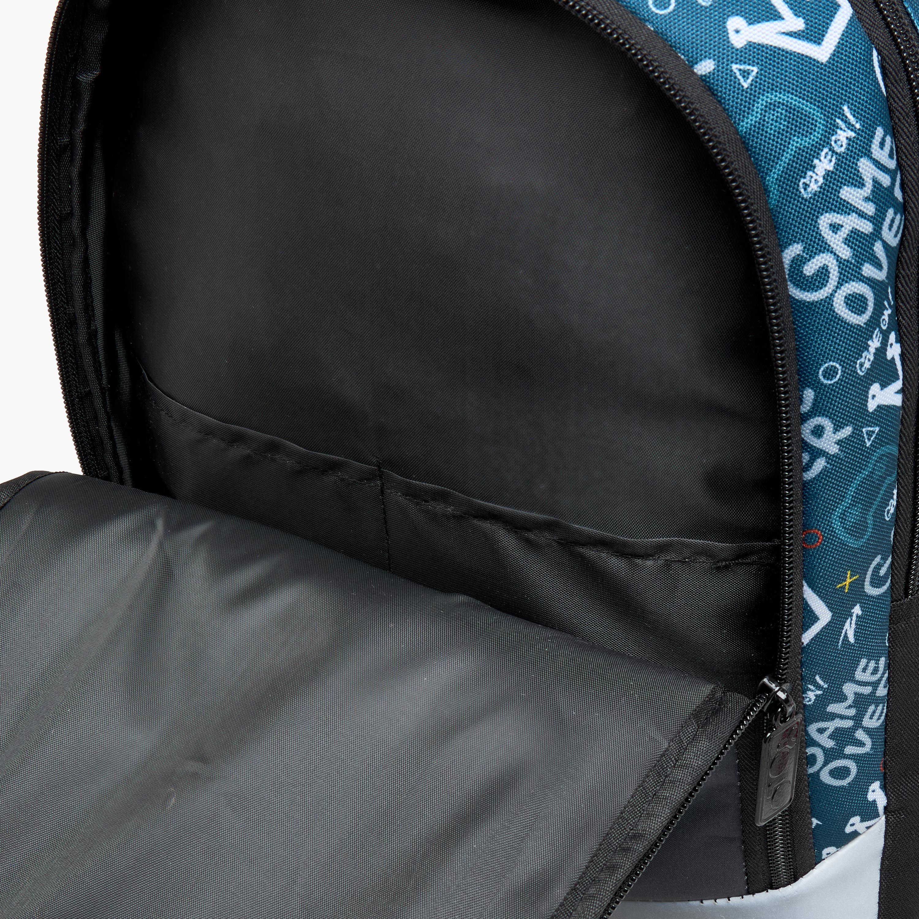 شنطة ظهر بطبعات ألعاب وسحّاب إغلاق وقسم للابتوب من يولو - 30x40x20 سم-school-bagsandbackpacks-backpacks-image-11