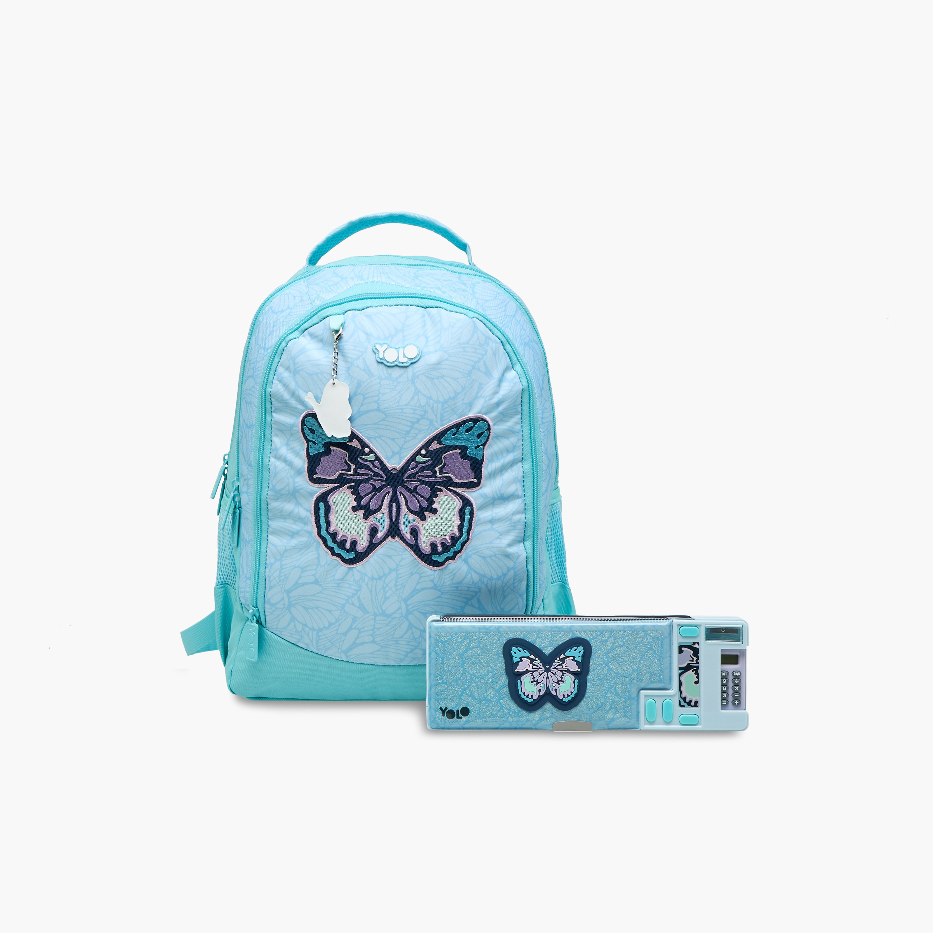 Yolo Butterfly Print Pencil Box with Calculator and Sharpener-school-stationery-pencilcases-image-7