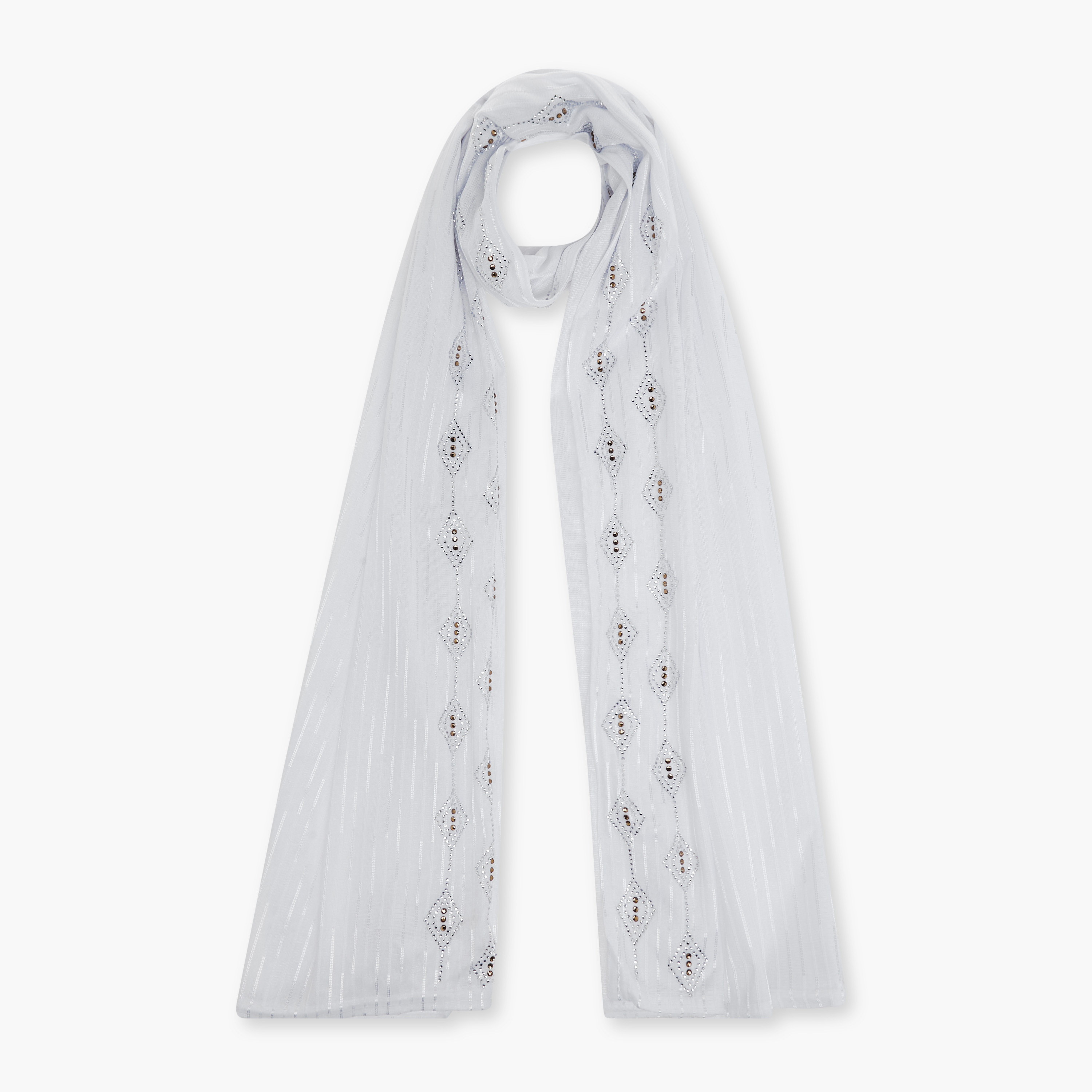 وشاح جيرسي مطاطي مزين من زورا-women-clothingaccessories-scarves-image-1