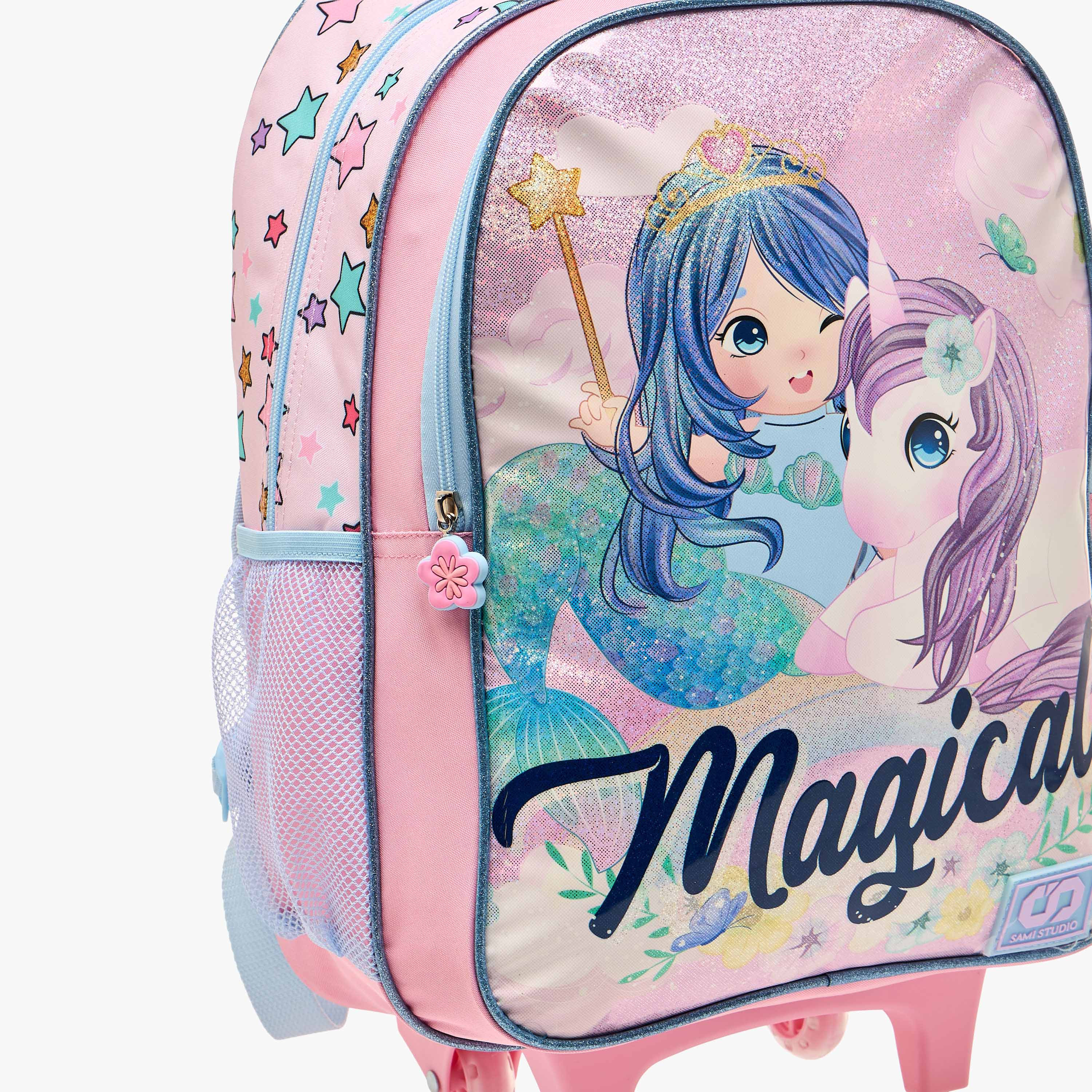 SAMI STUDIO Mermaid Trolley Bag for Girls 5-8 Years with Padded Shoulder Straps -school-bagsandbackpacks-trolleybags-image-9