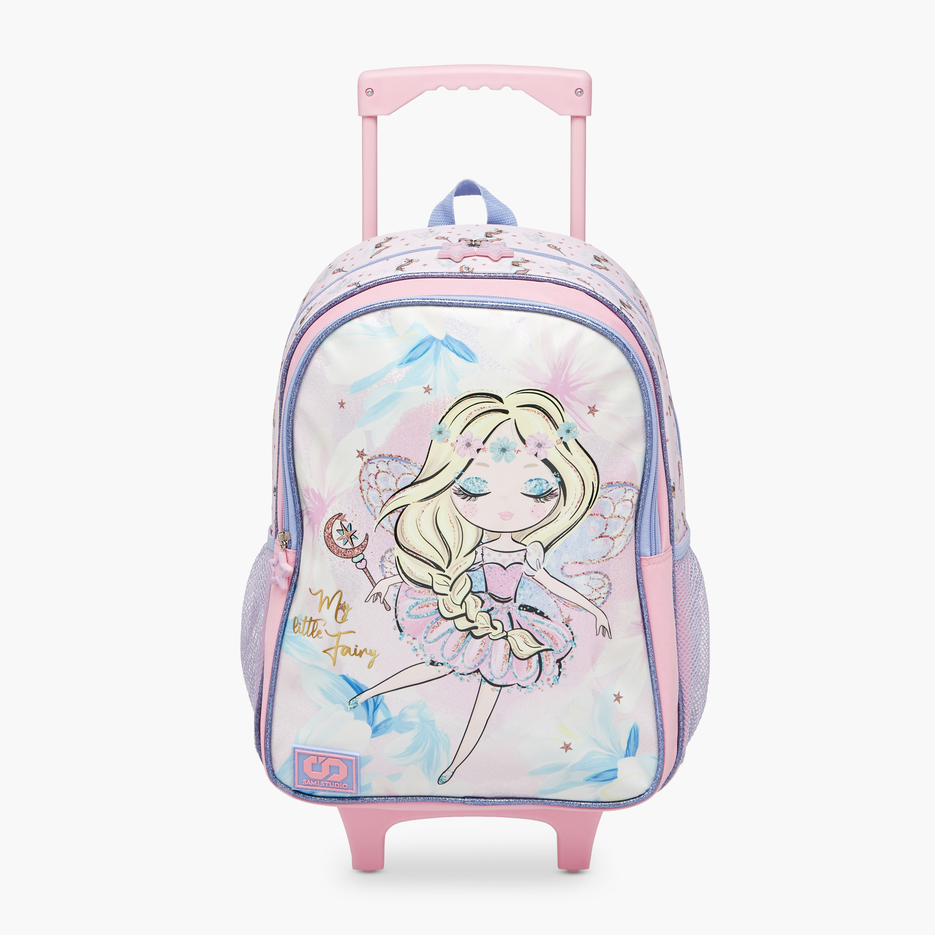 SAMI STUDIO Printed 5-Piece School Trolley Bag Set for Girls 5-8 Years with Lunch Bag and Pencil Pouch -school-bagsandbackpacks-trolleybags-image-2