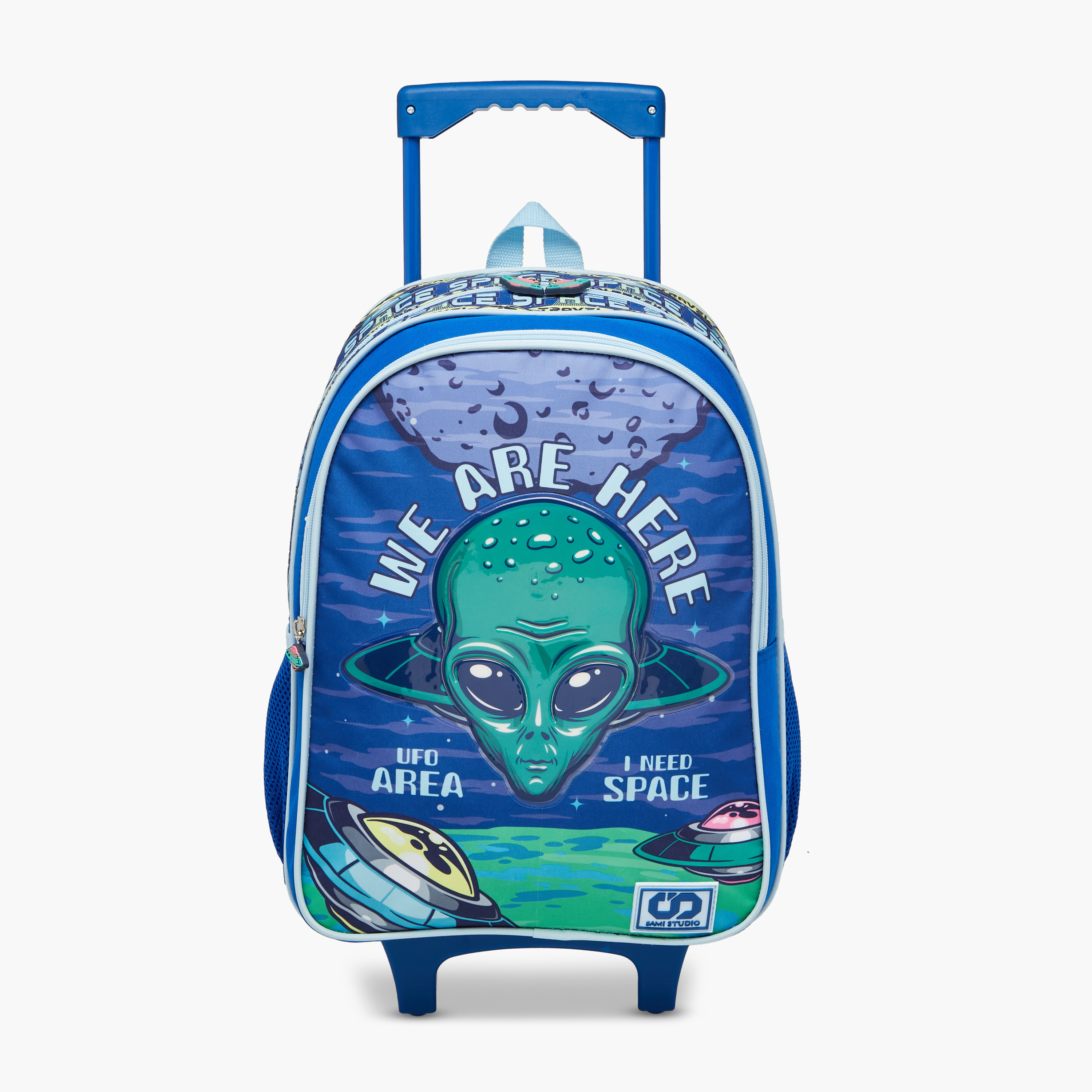 SAMI STUDIO Space 5-Piece School Trolley Bag Set for Kids 5-8 Years with Lunch Bag and Pencil Pouch -school-bagsandbackpacks-trolleybags-image-2