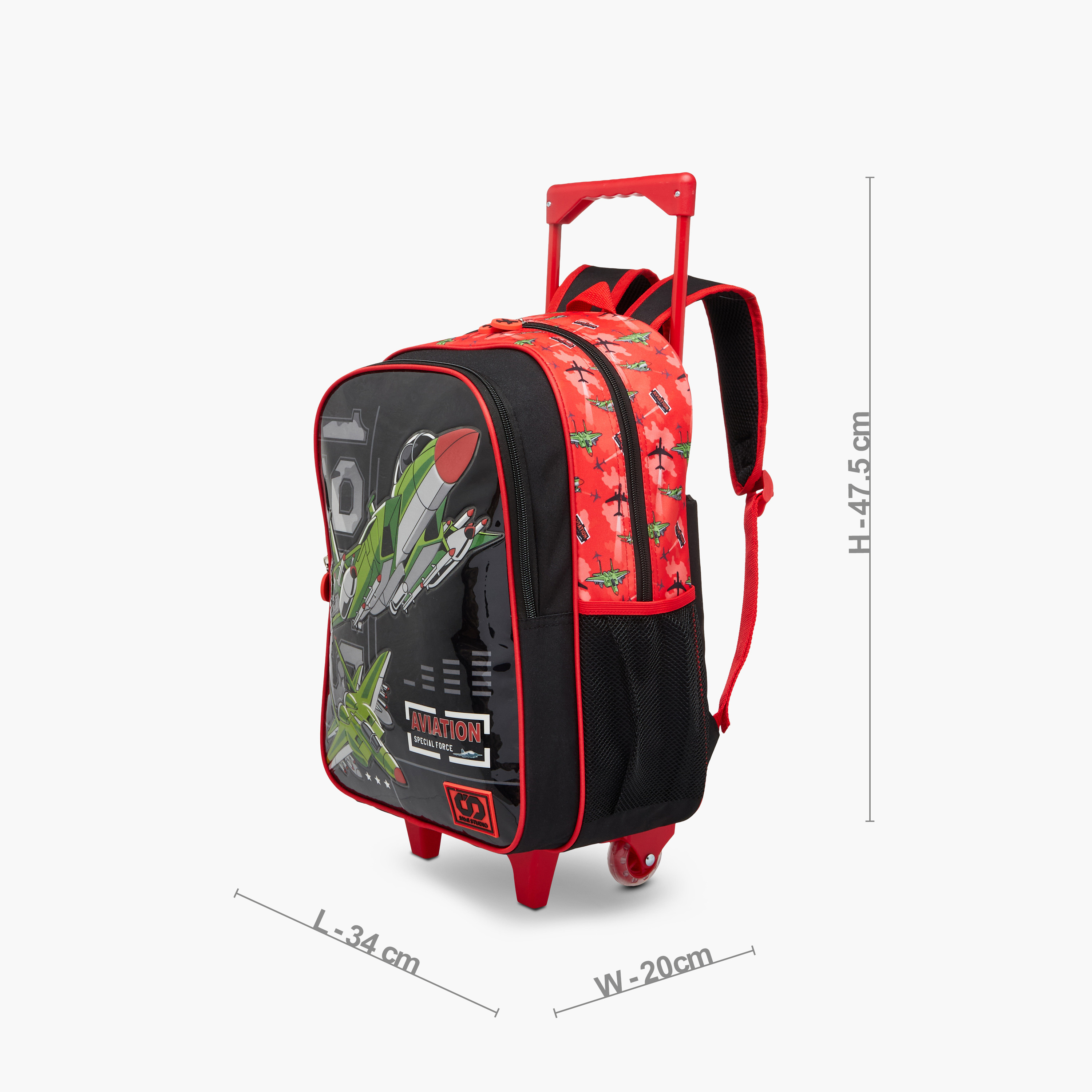 SAMI STUDIO Space 5-Piece School Trolley Bag Set for Kids 5-8 Years with Lunch Bag and Pencil Pouch -promo_LS20_OMN-image-3