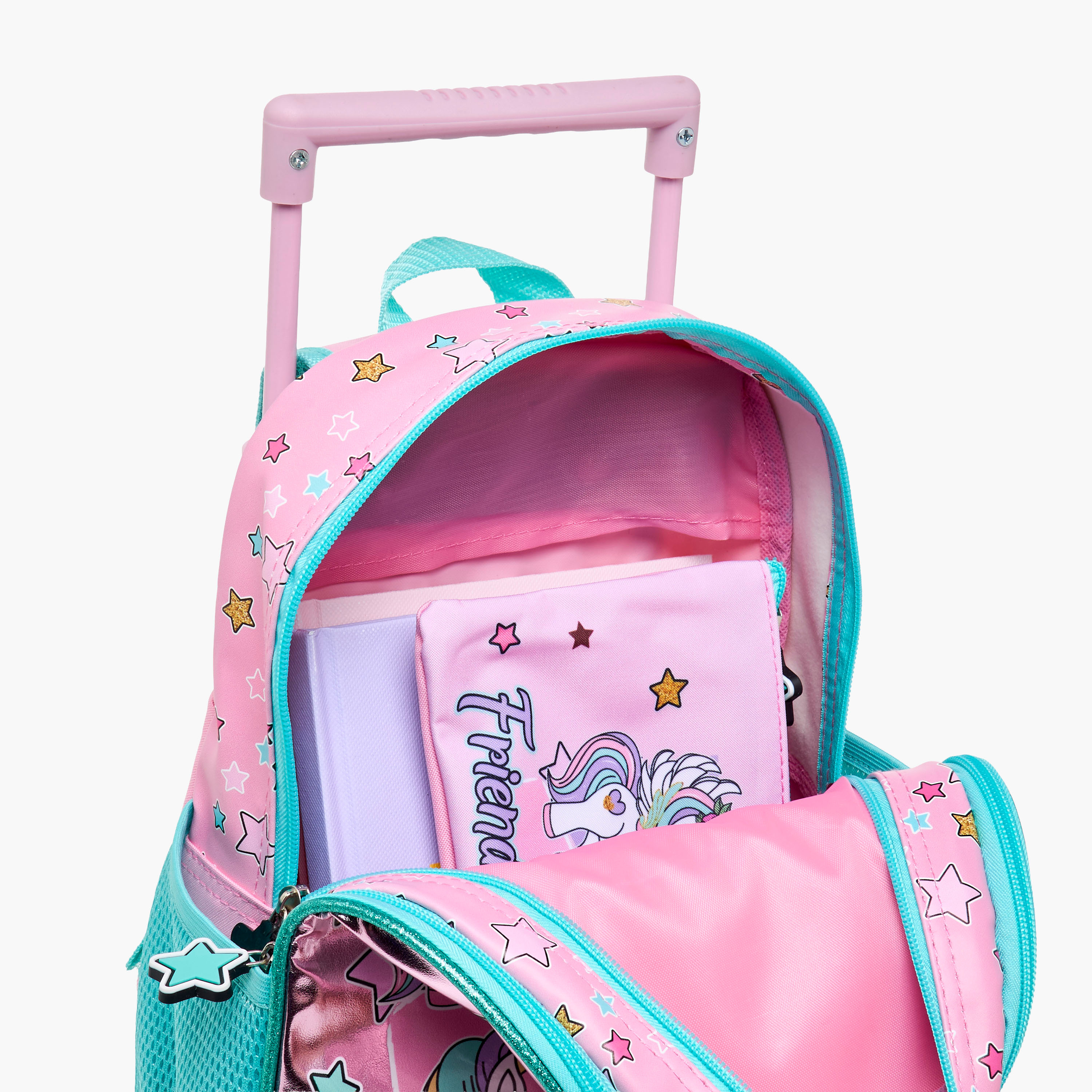 طقم شنطة ظهر ترولي 12 بوصة 3 قطع بطبعات يونيكورن من سامي ستوديو - 31x23x10 سم-school-bagsandbackpacks-trolleybags-image-19