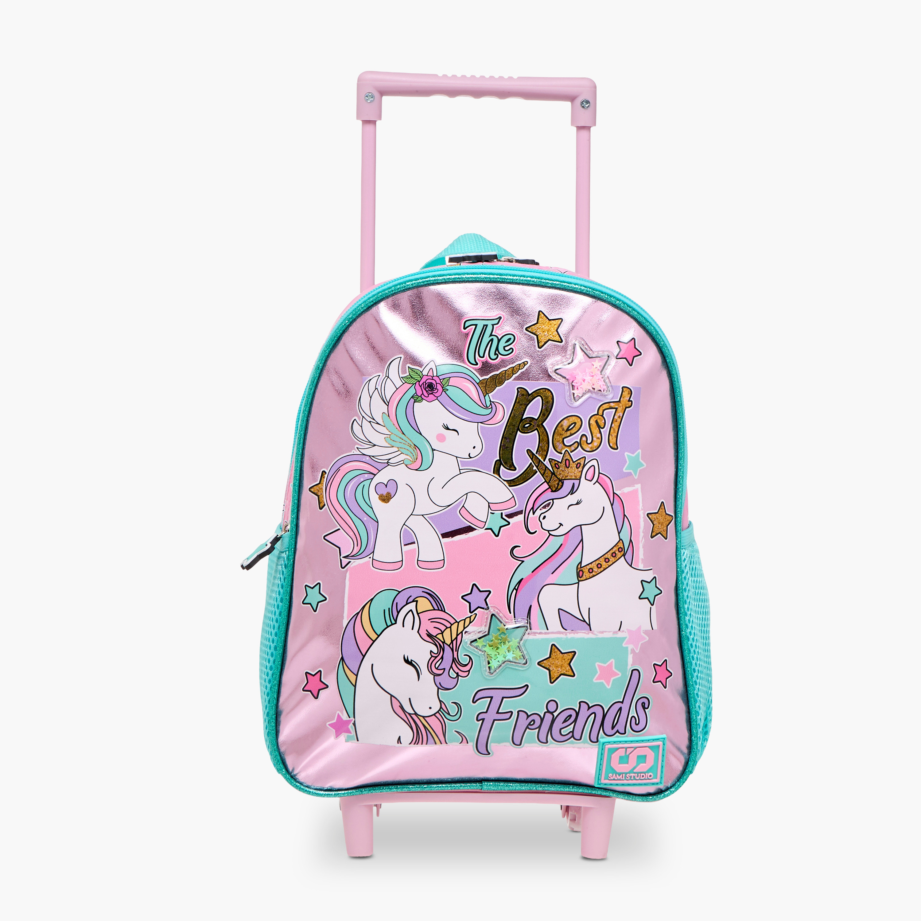 SAMI STUDIO Unicorn Print 3-Piece 12-inch Trolley Backpack Set - 31x23x10 cm-school-bagsandbackpacks-trolleybags-image-4