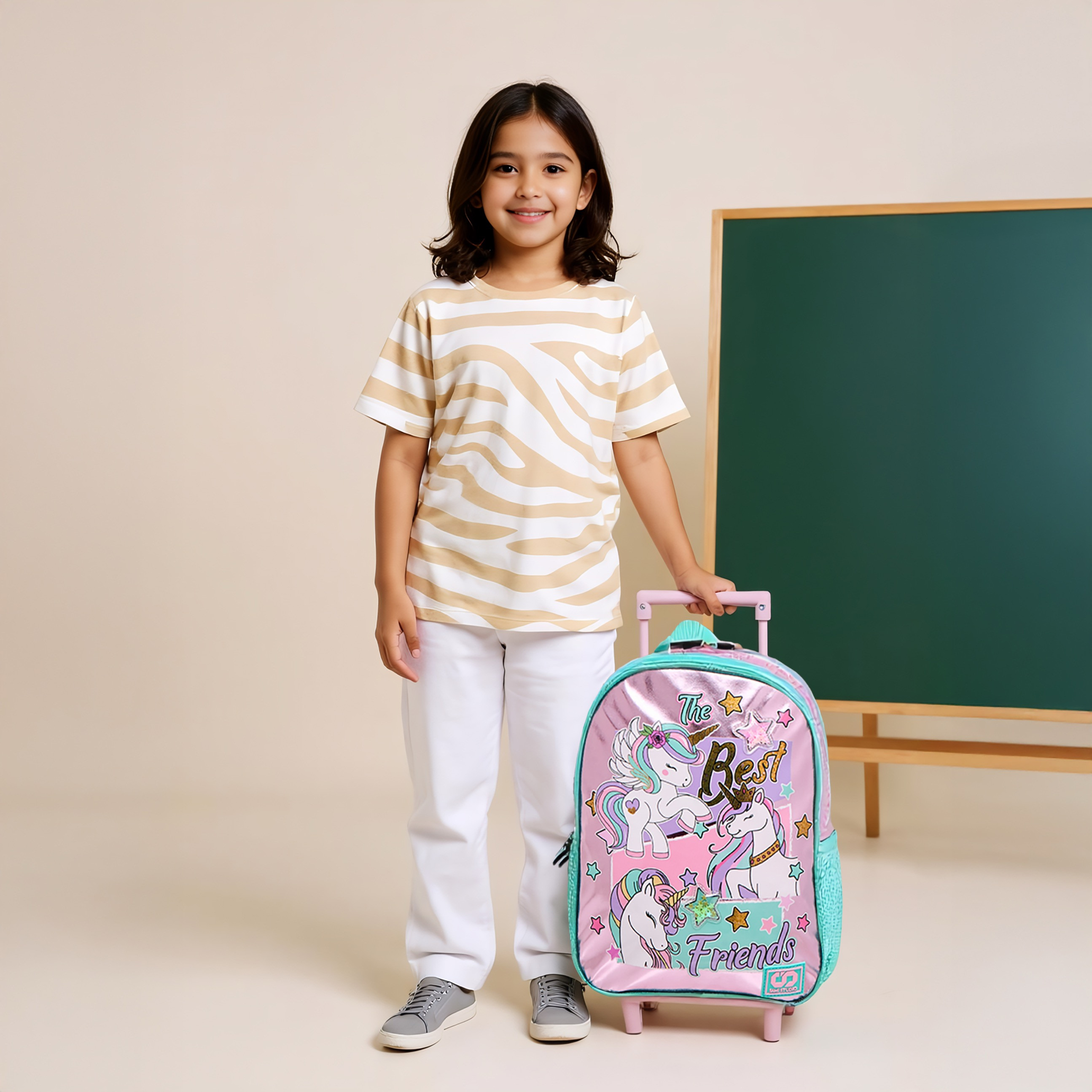 SAMI STUDIO Unicorn Print 3-Piece 12-inch Trolley Backpack Set - 31x23x10 cm-school-bagsandbackpacks-trolleybags-image-2
