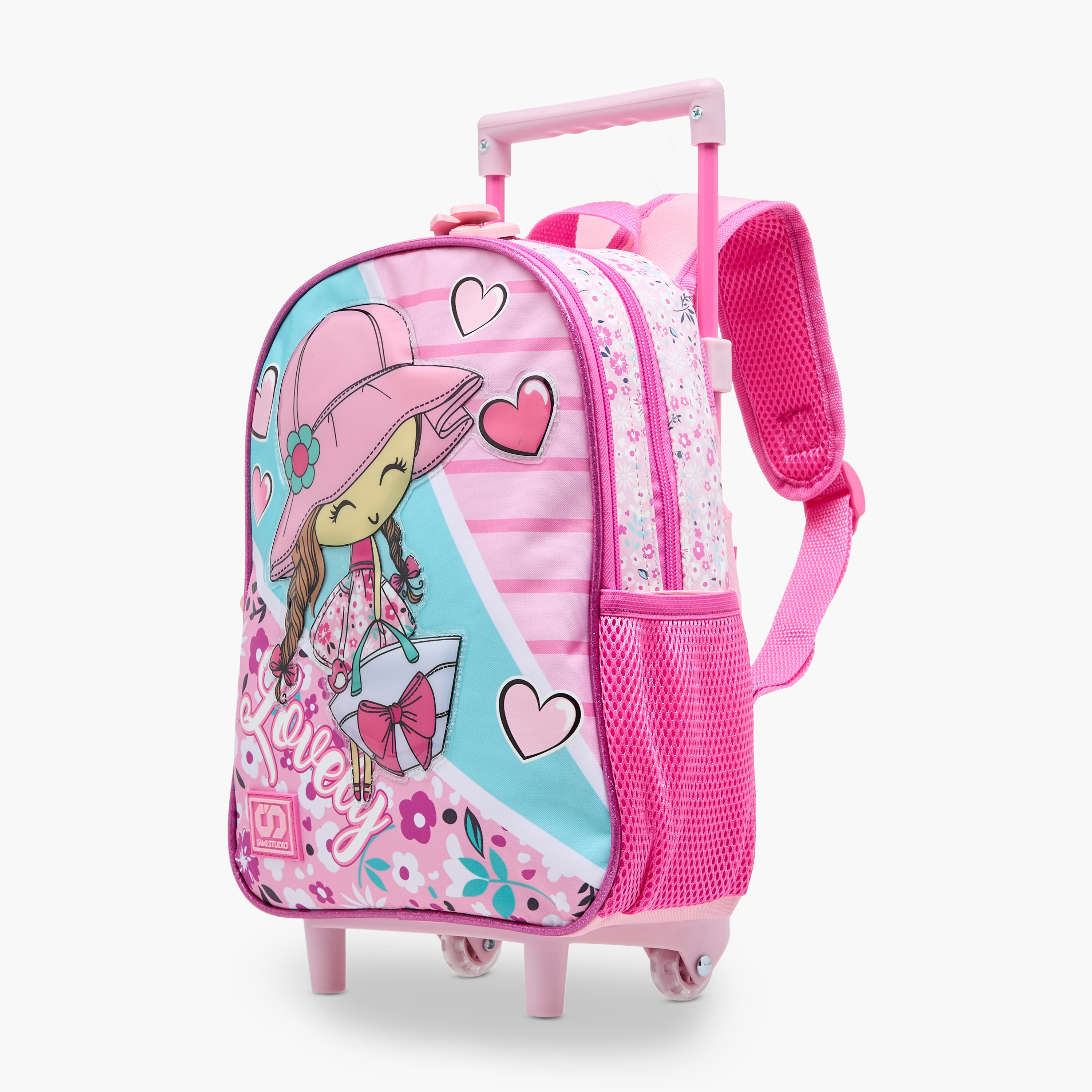 SAMI STUDIO Printed 3-Piece School Trolley Bag Set for Girls 2-5 Years with Lunch Bag and Pencil Pouch -school-bagsandbackpacks-trolleybags-image-4