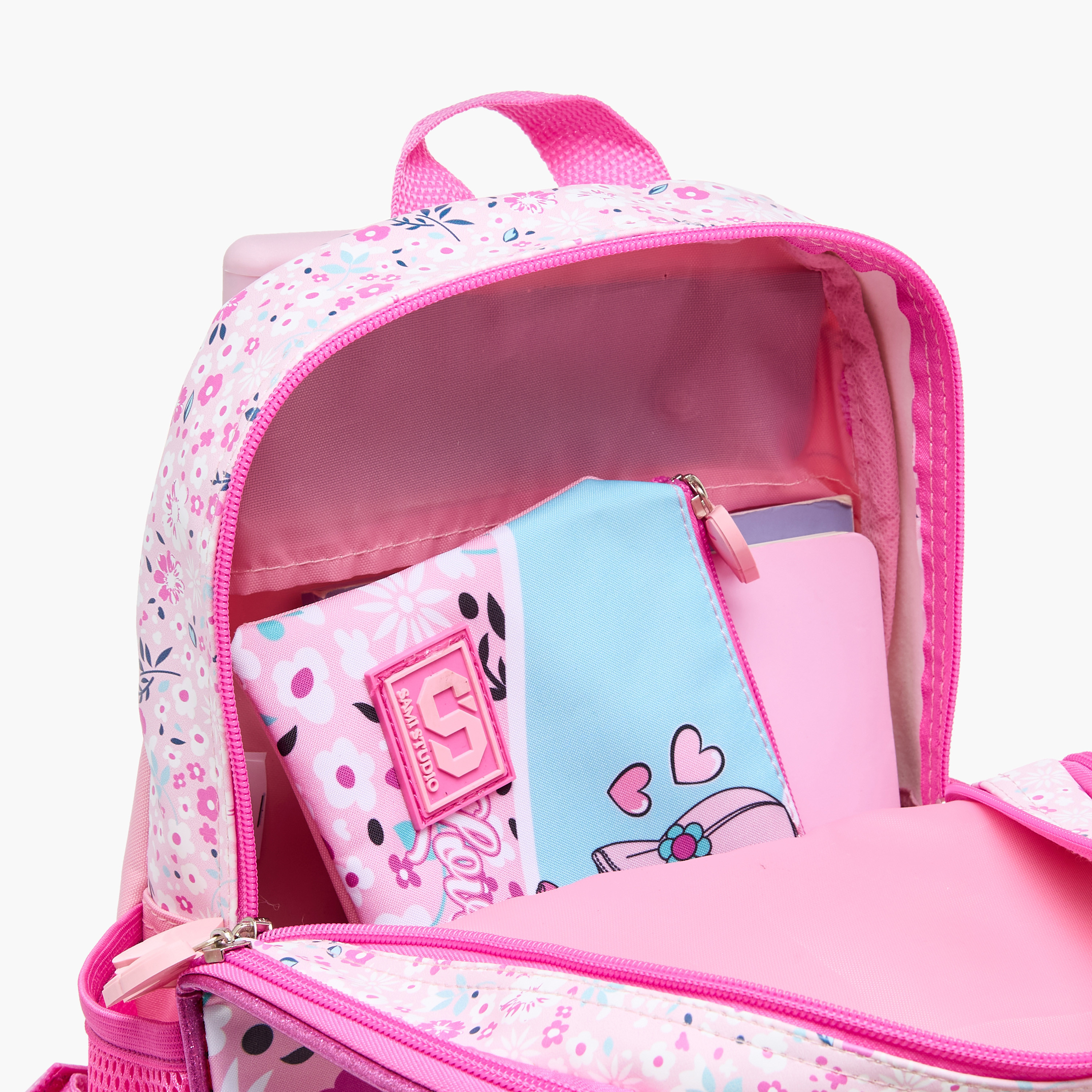 SAMI STUDIO Printed 3-Piece School Trolley Bag Set for Girls 2-5 Years with Lunch Bag and Pencil Pouch -school-bagsandbackpacks-trolleybags-image-8