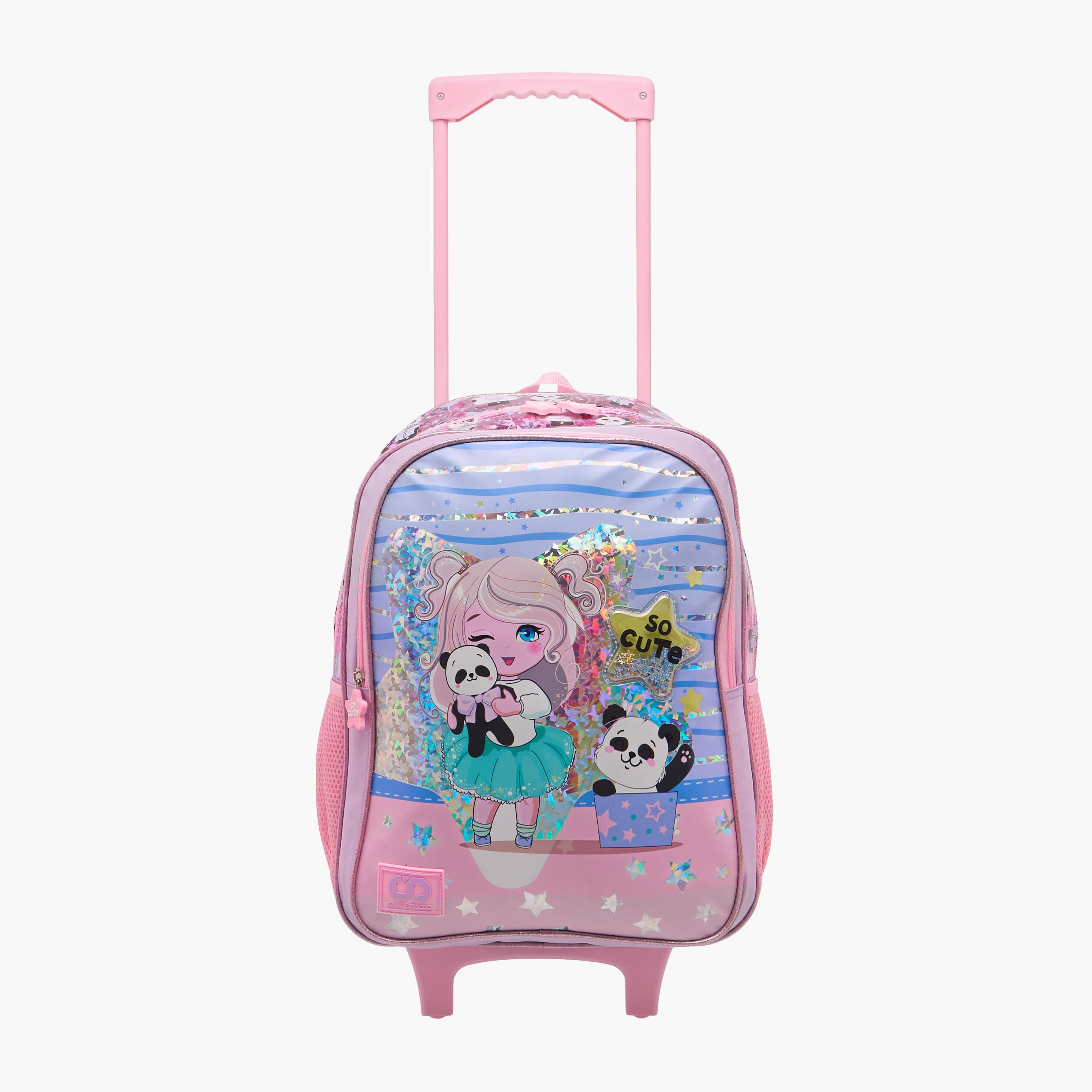 SAMI STUDIO Printed 3-Piece School Trolley Bag Set for Girls 5-8 Years with Lunch Bag and Pencil Pouch -school-bagsandbackpacks-trolleybags-image-3
