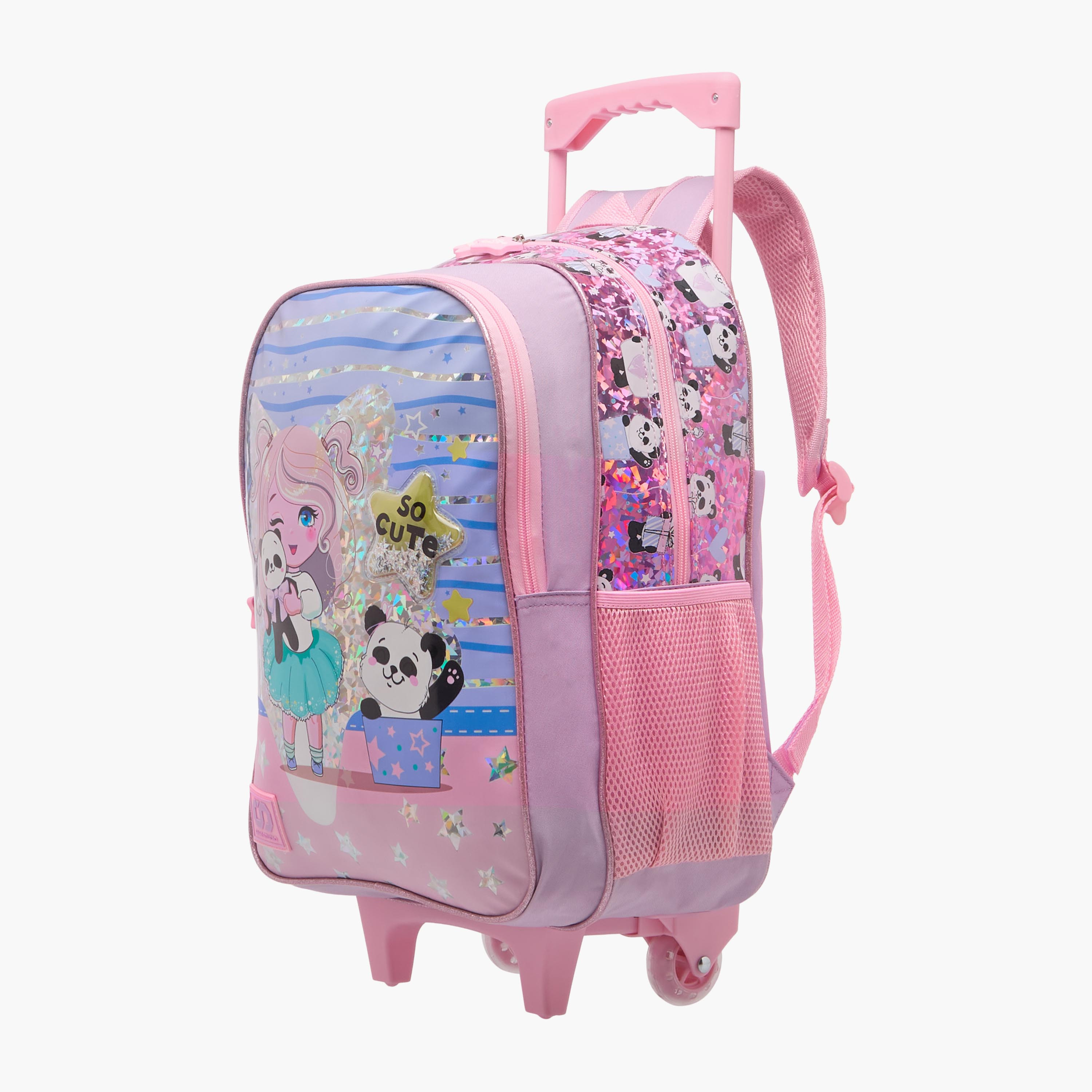 SAMI STUDIO Printed 3-Piece School Trolley Bag Set for Girls 5-8 Years with Lunch Bag and Pencil Pouch -school-bagsandbackpacks-trolleybags-image-4